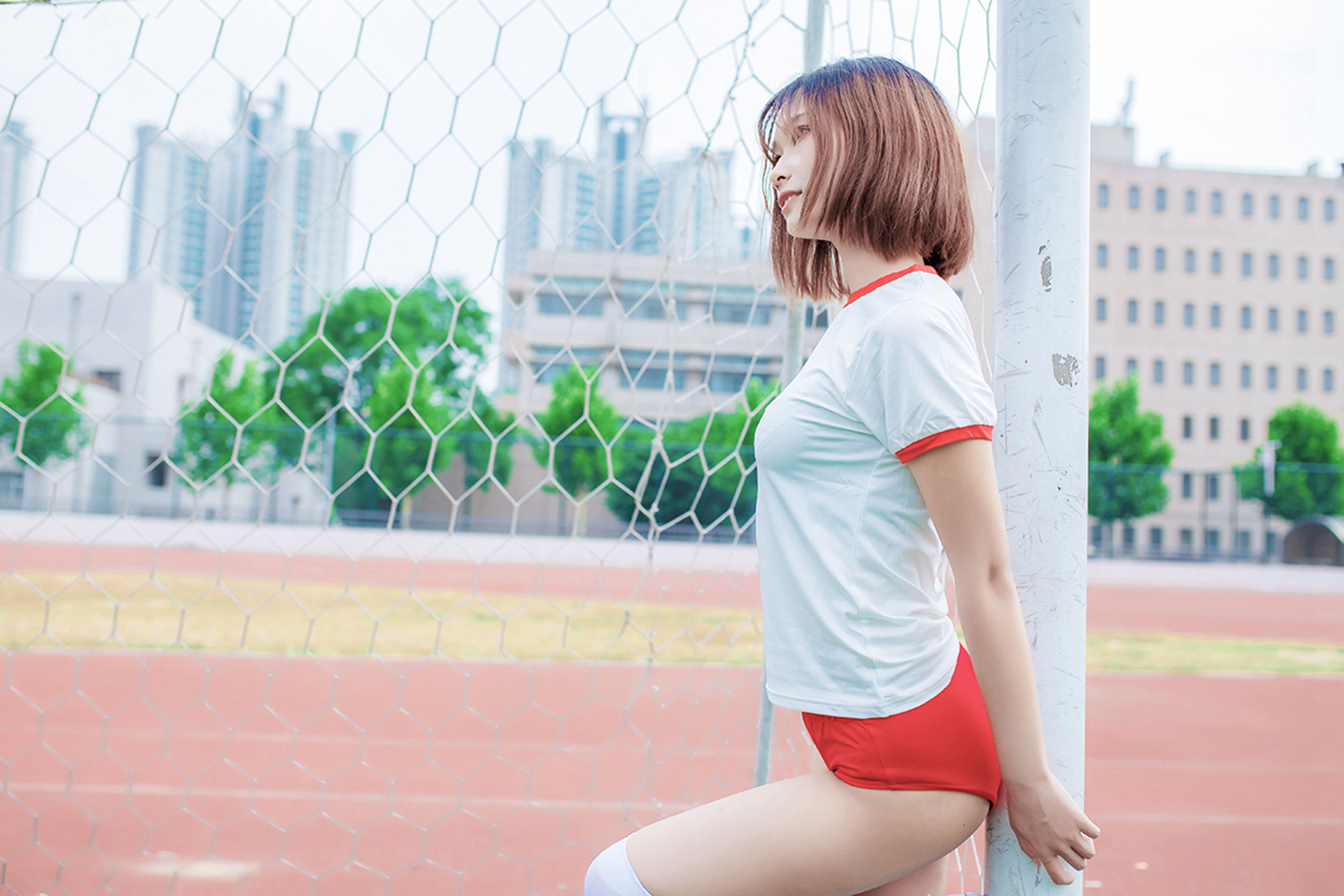 [风之领域] NO.132 体操服少女的过膝白丝