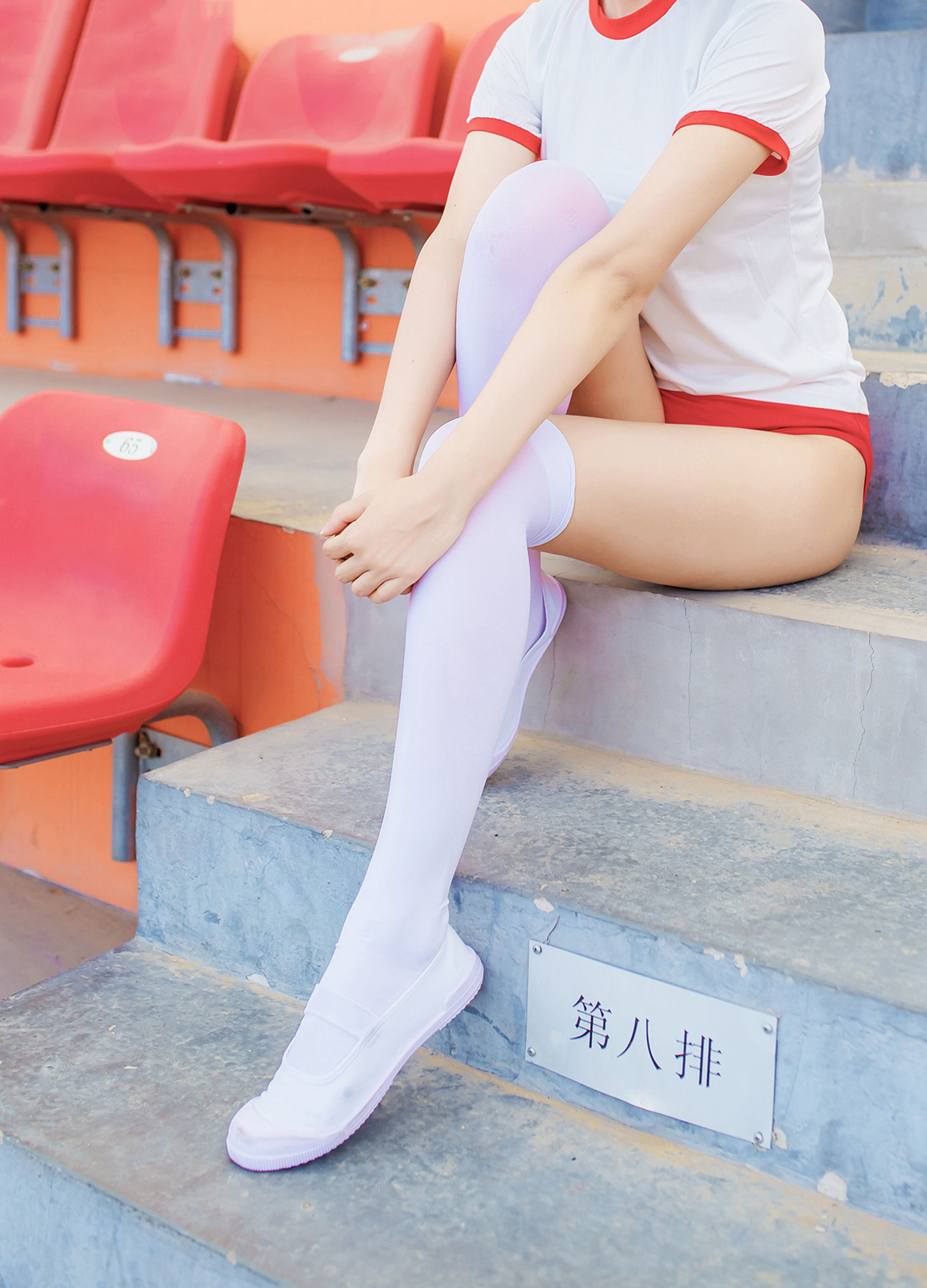 [风之领域] NO.132 体操服少女的过膝白丝