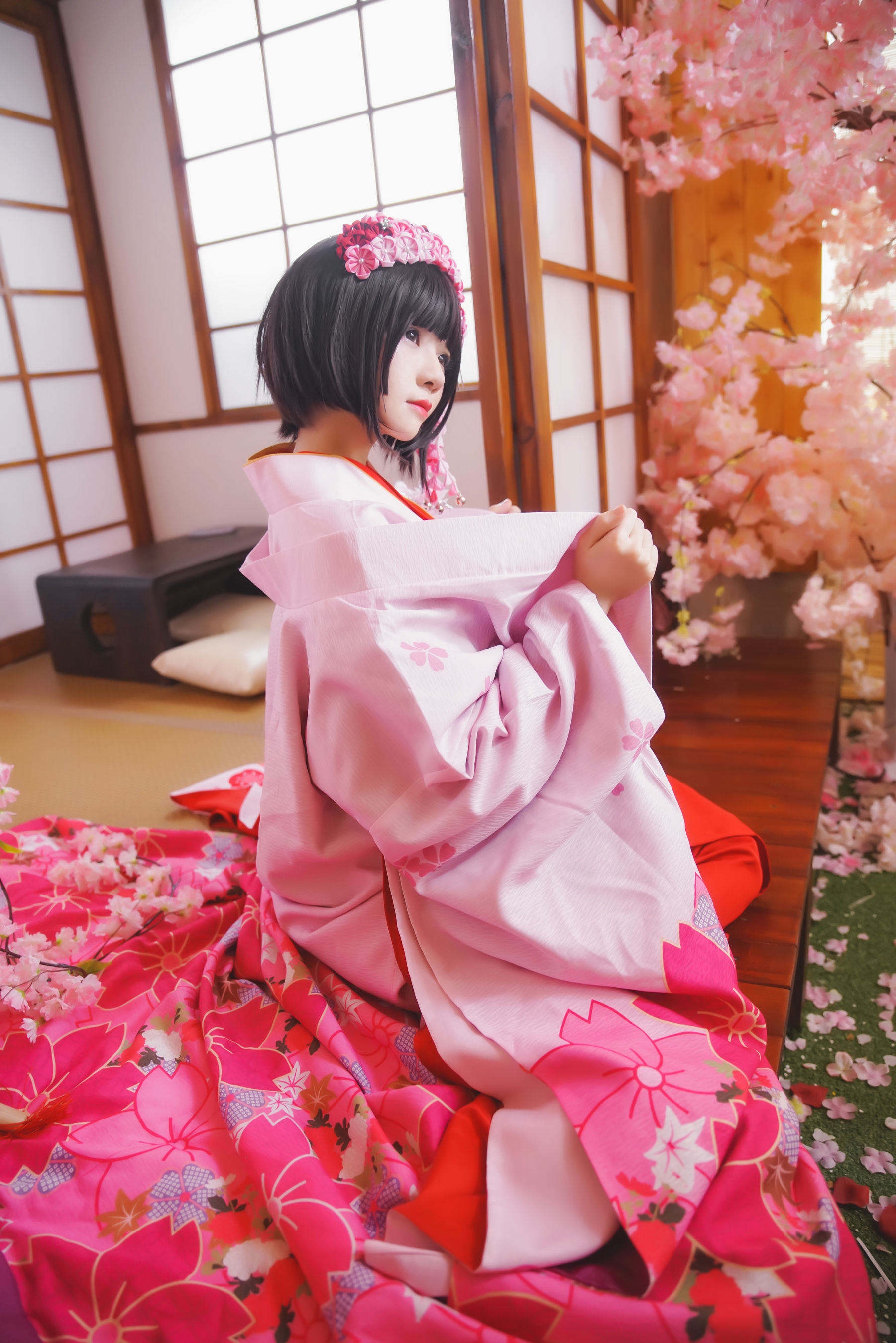 [萝莉COS] 桜桃喵《(加藤惠)和服》