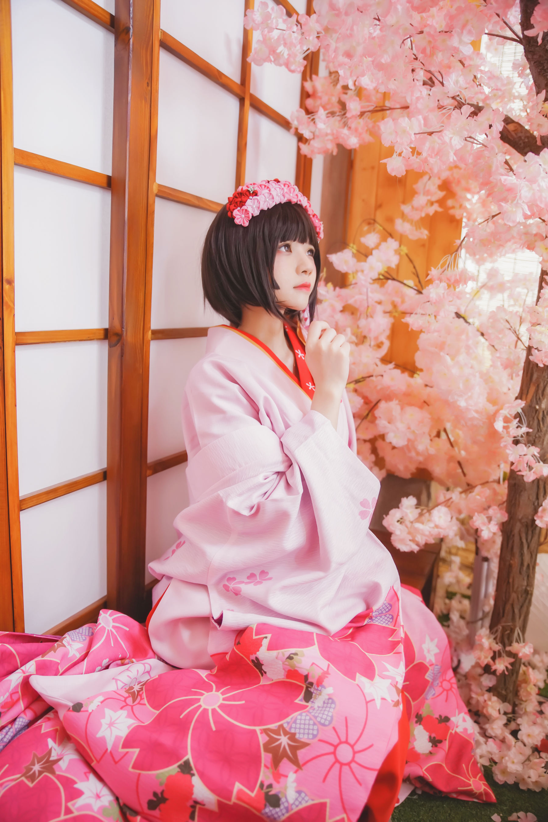 [萝莉COS] 桜桃喵《(加藤惠)和服》
