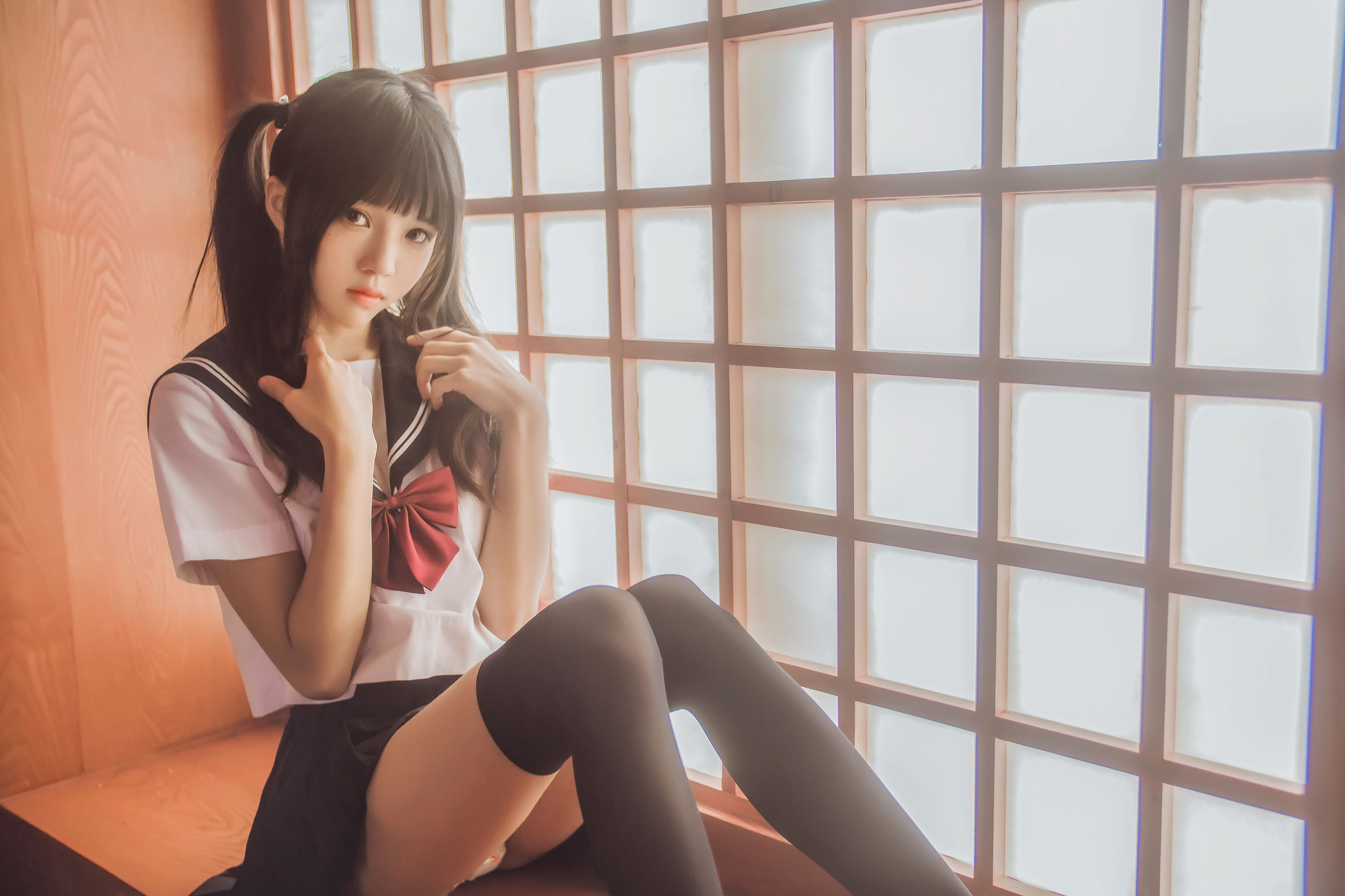 桜桃喵《小背心换水手服》