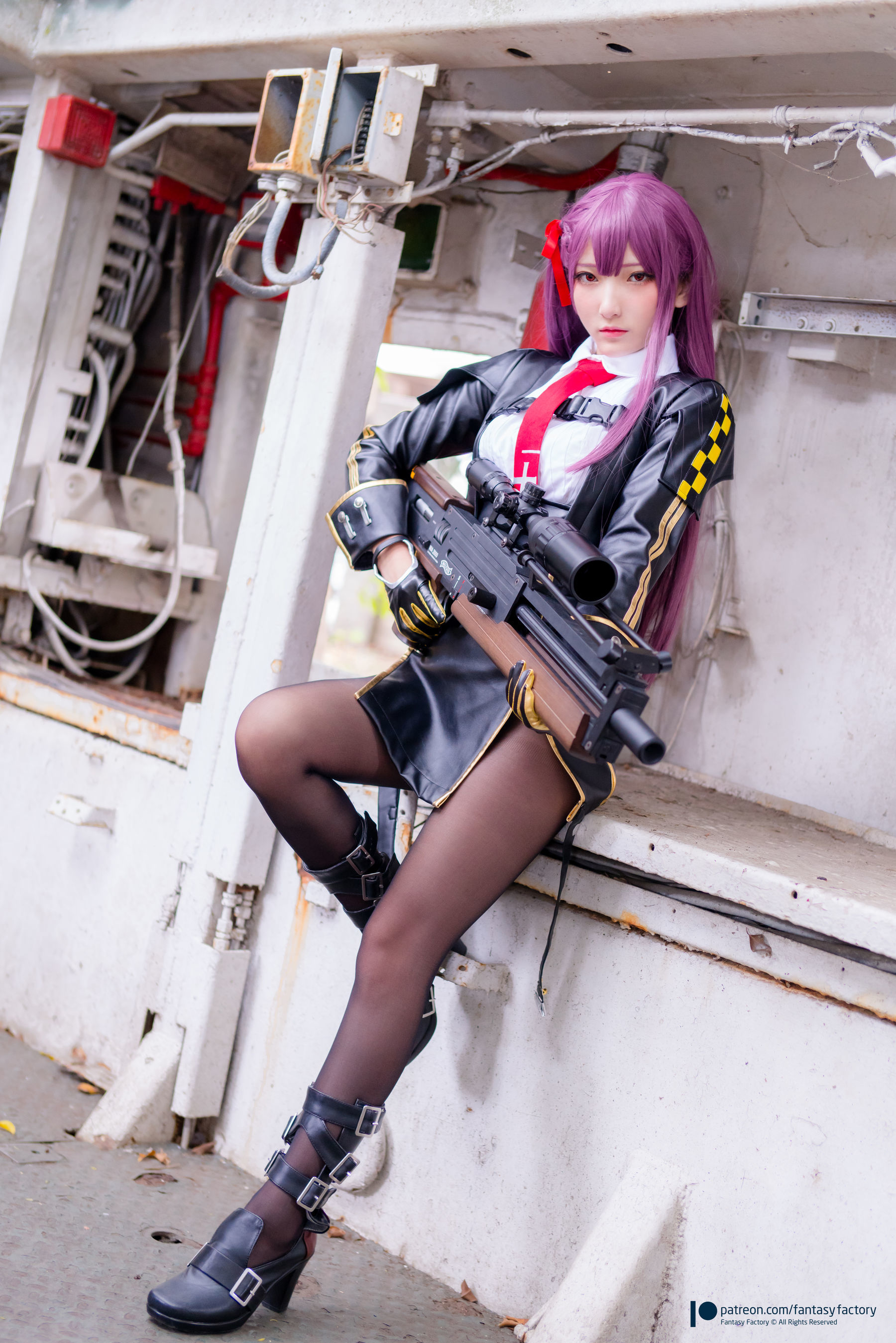 [Fantasy Factory] 小丁Cosplay - 黑丝 黑胶 女杀手