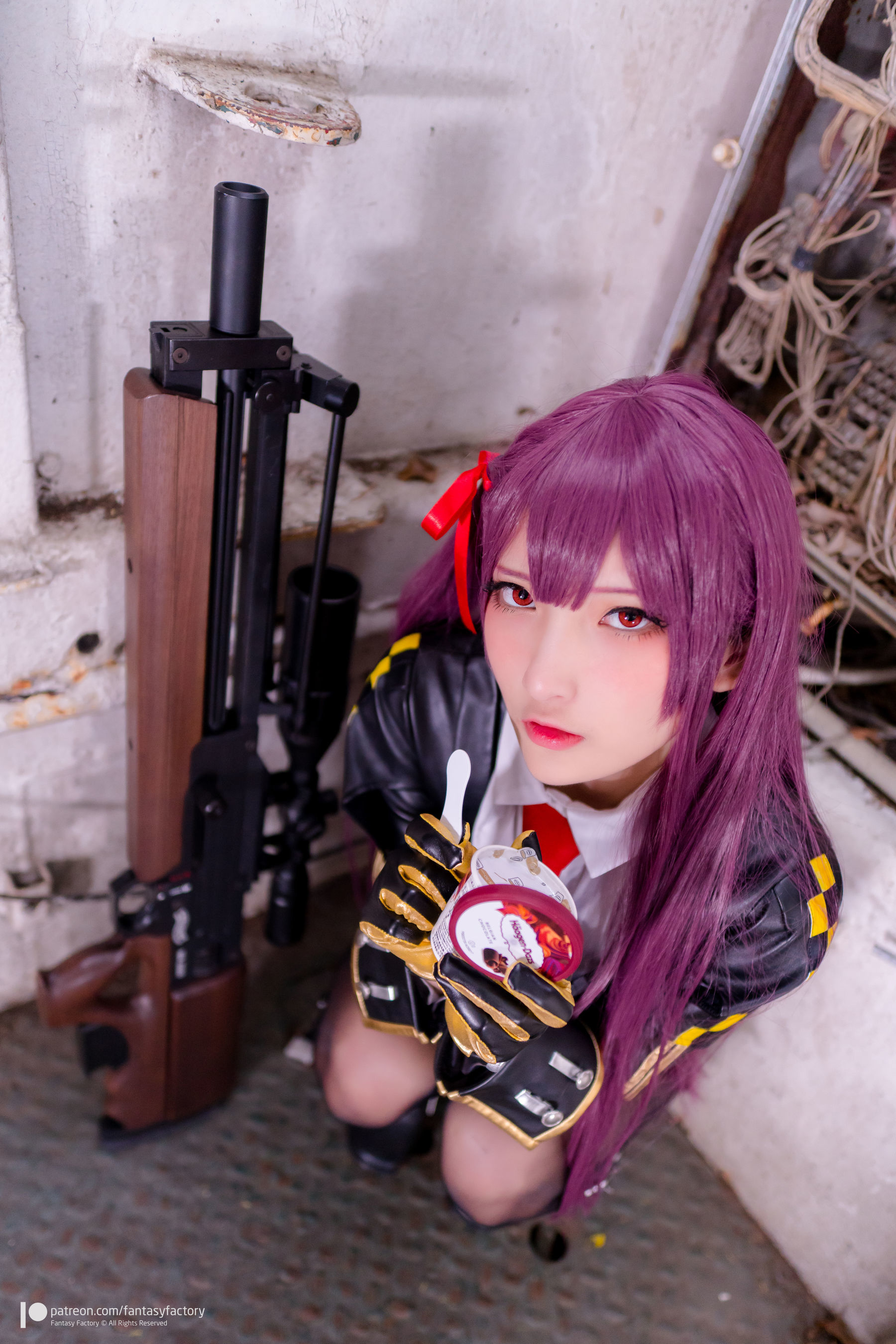 [Fantasy Factory] 小丁Cosplay - 黑丝 黑胶 女杀手