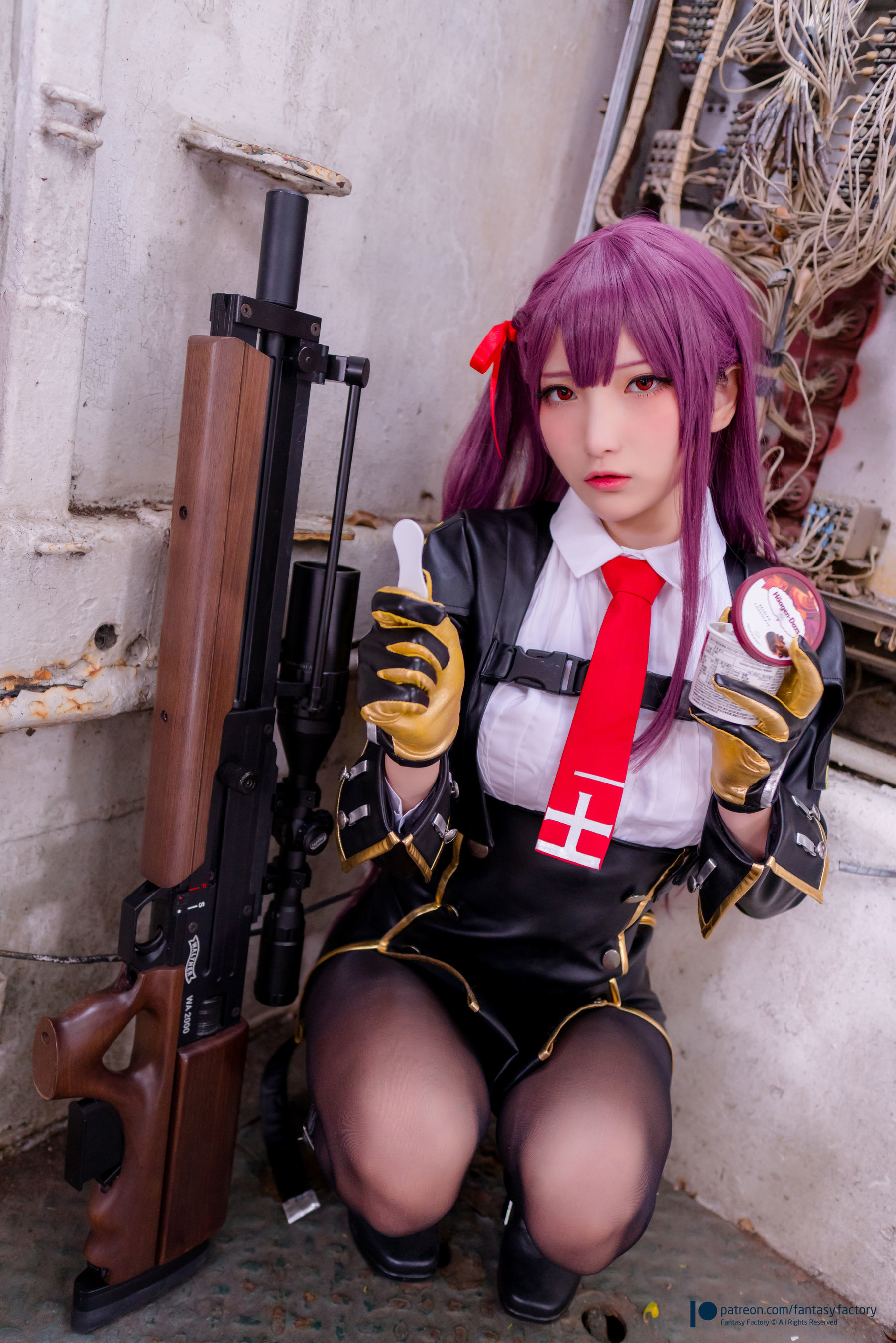[Fantasy Factory] 小丁Cosplay - 黑丝 黑胶 女杀手