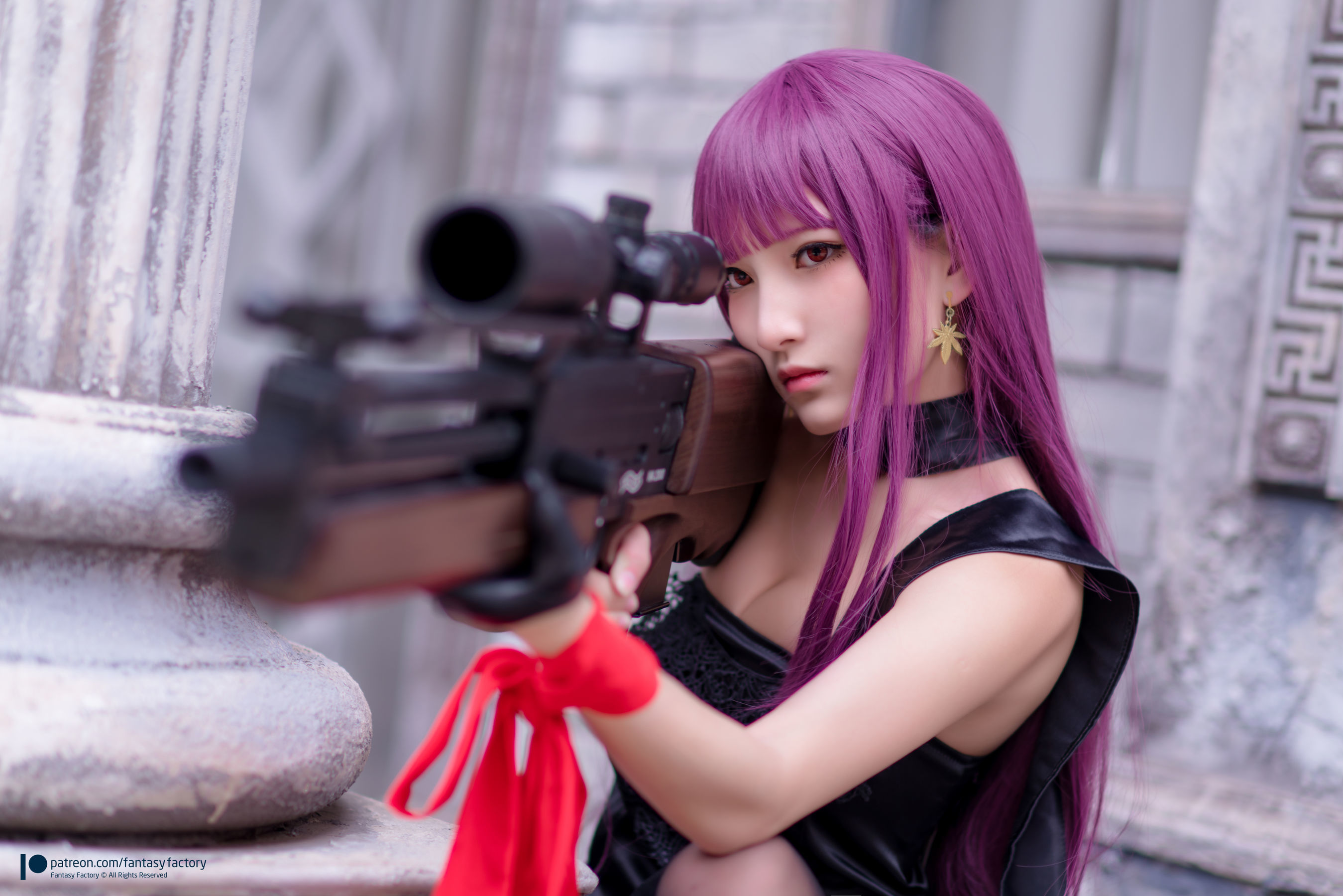 [Fantasy Factory] 小丁Cosplay - 黑丝 黑胶 女杀手