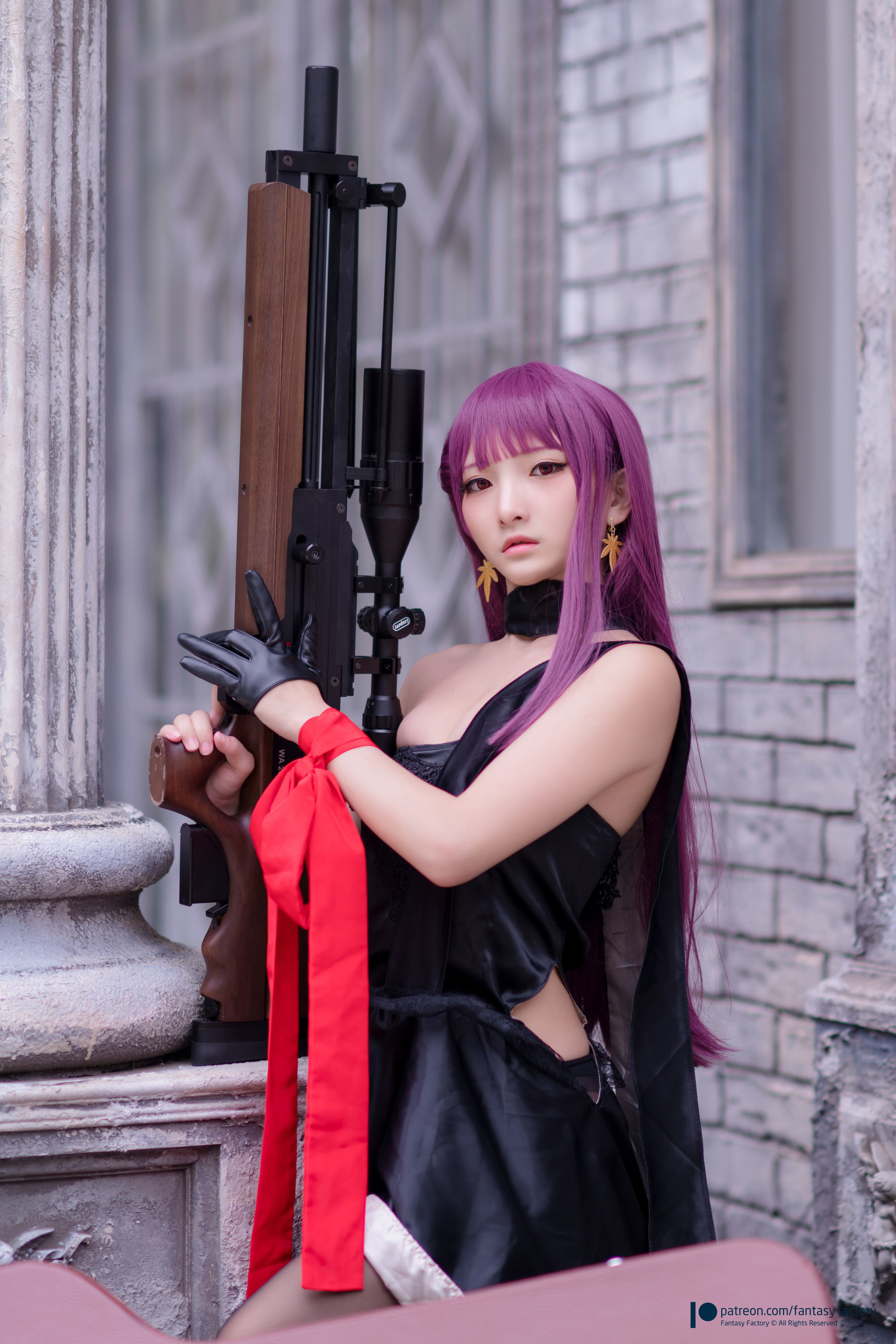 [Fantasy Factory] 小丁Cosplay - 黑丝 黑胶 女杀手