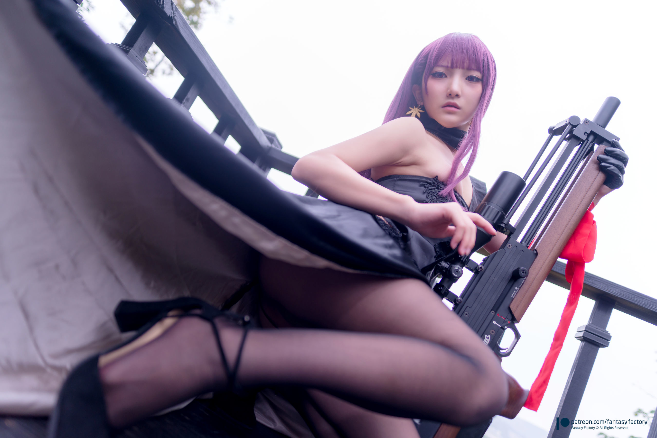 [Fantasy Factory] 小丁Cosplay - 黑丝 黑胶 女杀手