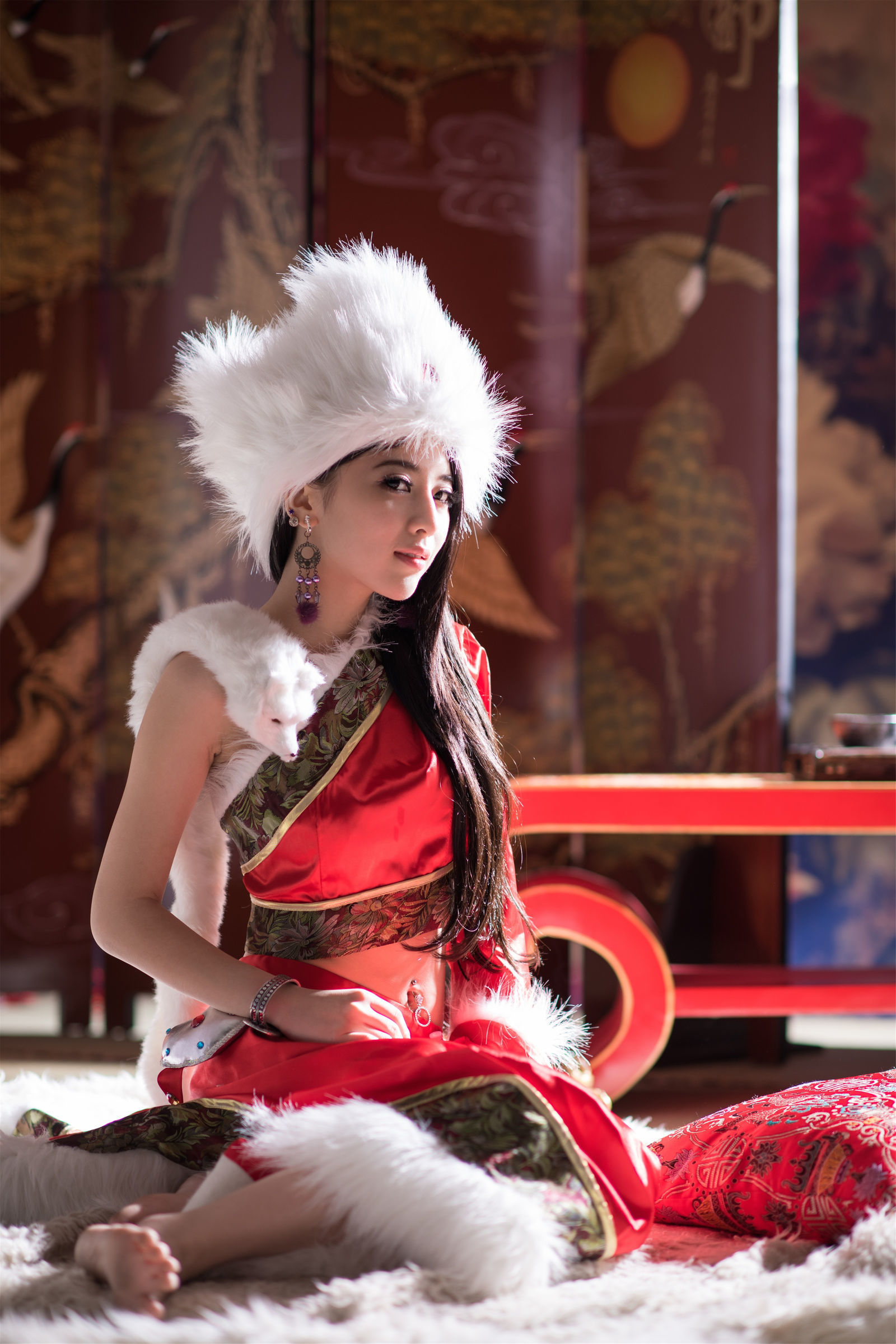[台湾美女] 宅男女神张楚曼-中国风圣诞节琴二棚