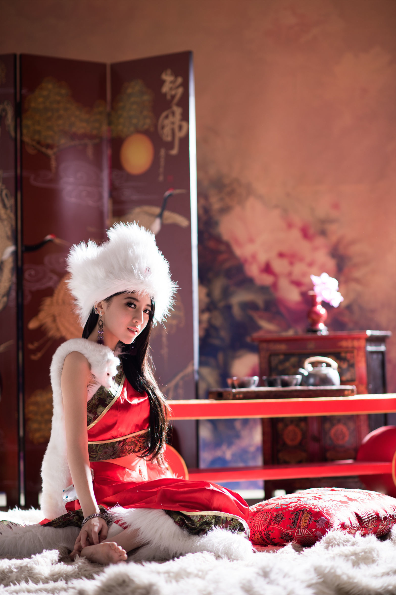 [台湾美女] 宅男女神张楚曼-中国风圣诞节琴二棚