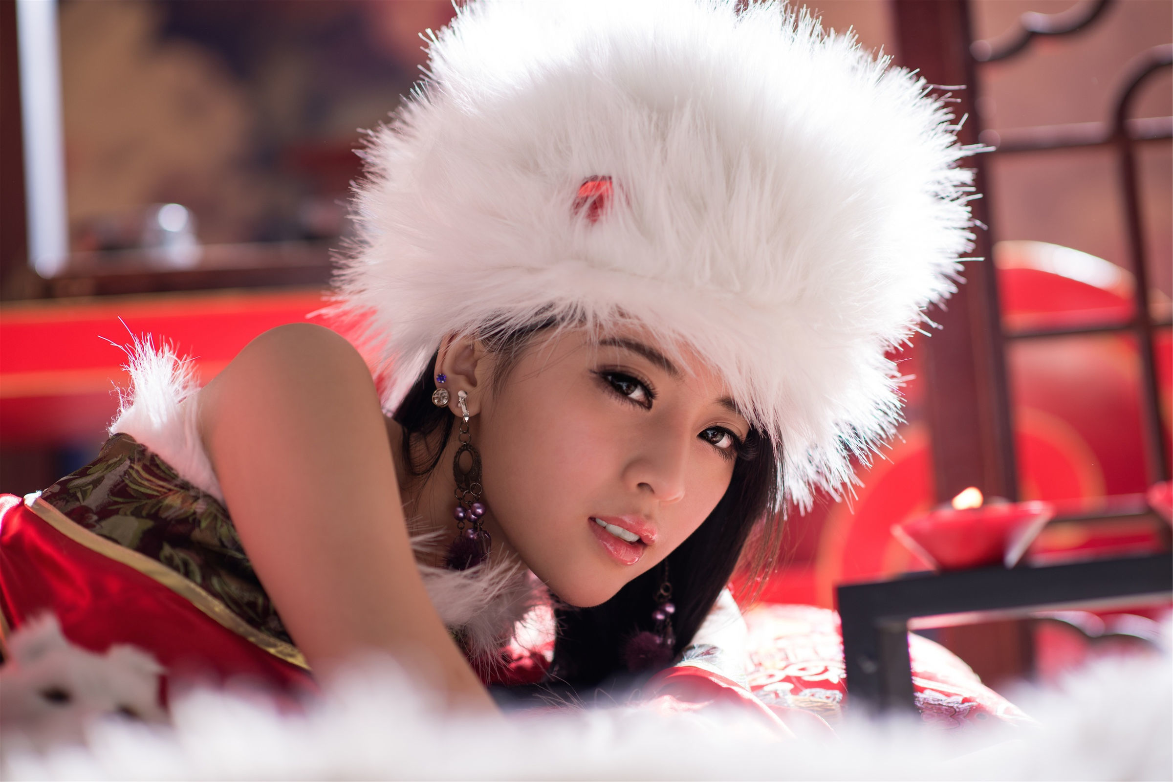 [台湾美女] 宅男女神张楚曼-中国风圣诞节琴二棚