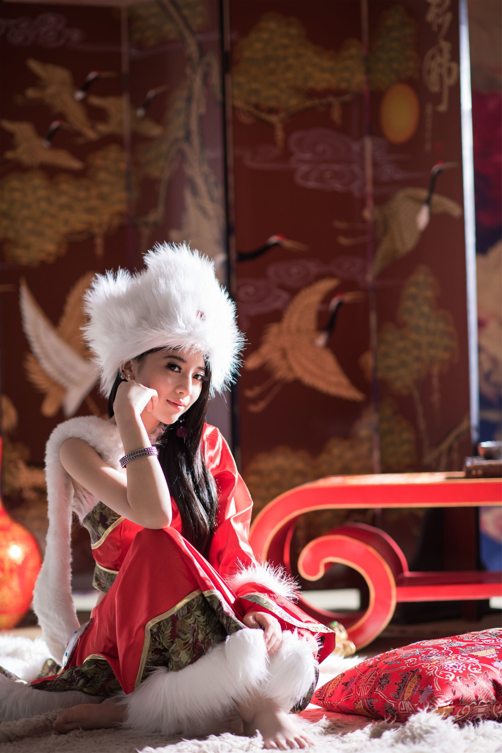 [台湾美女] 宅男女神张楚曼-中国风圣诞节琴二棚
