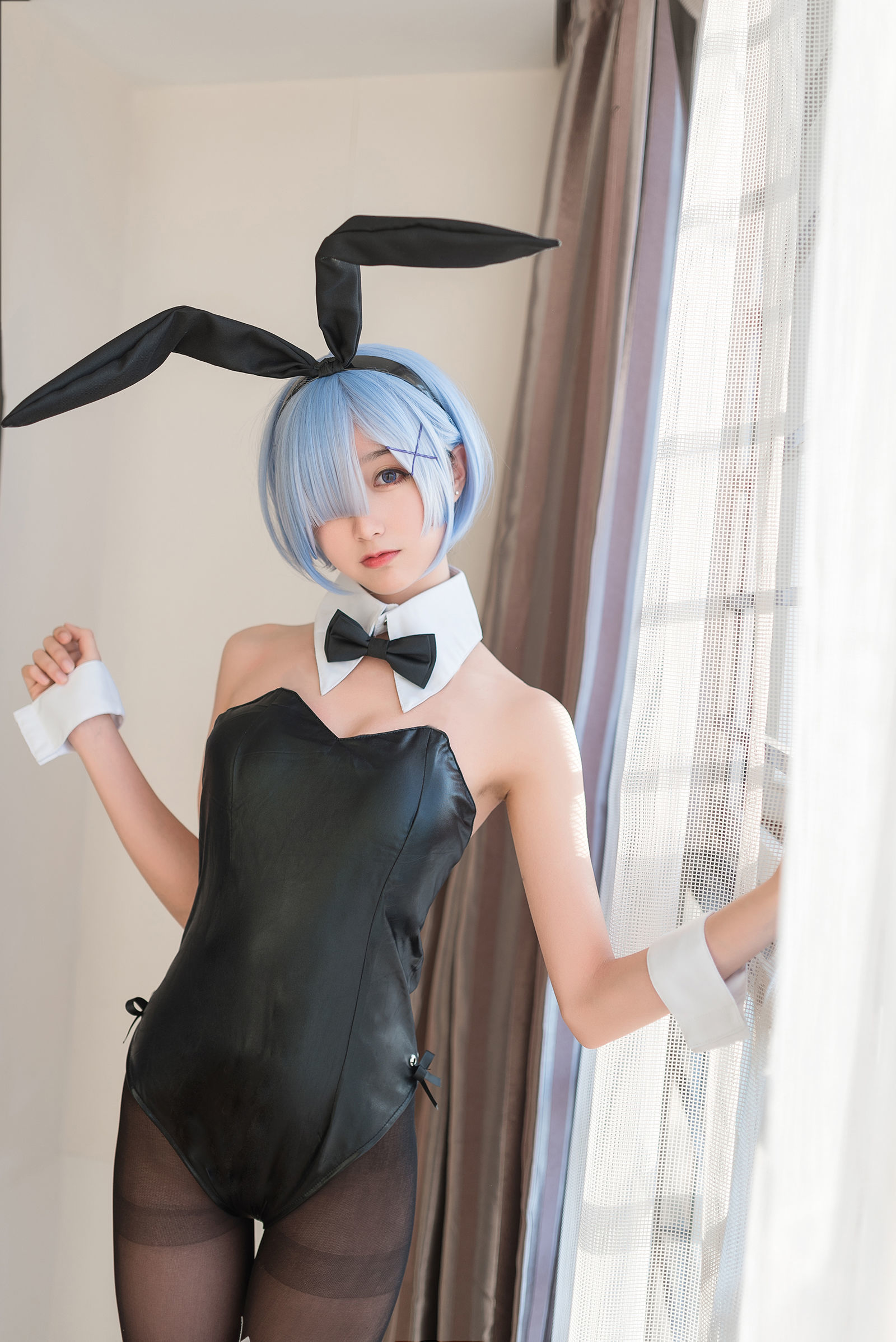 [萝莉COS] 木绵绵OwO - 蕾姆泳装+兔女郎