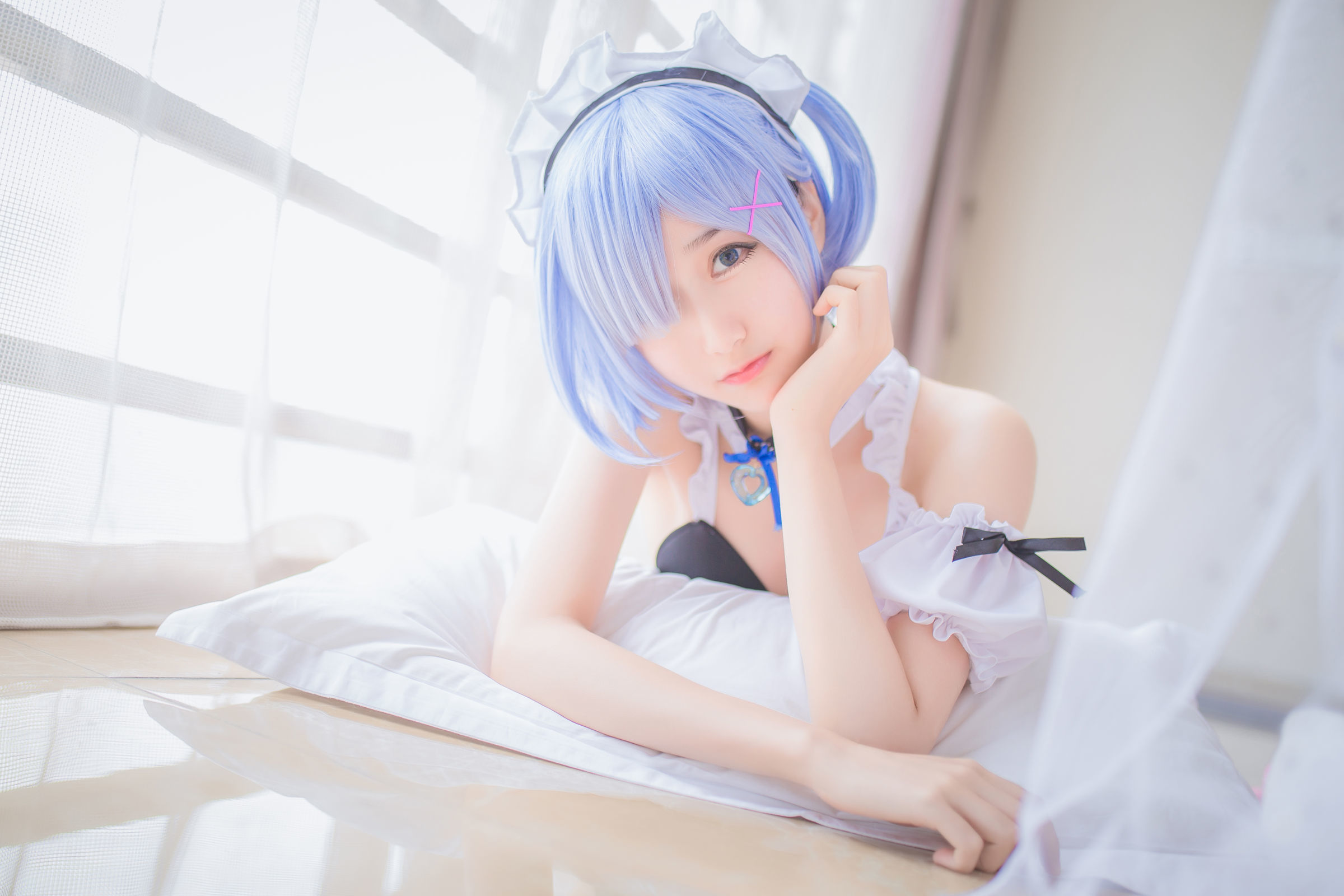 [萝莉COS] 木绵绵OwO - 蕾姆泳装+兔女郎