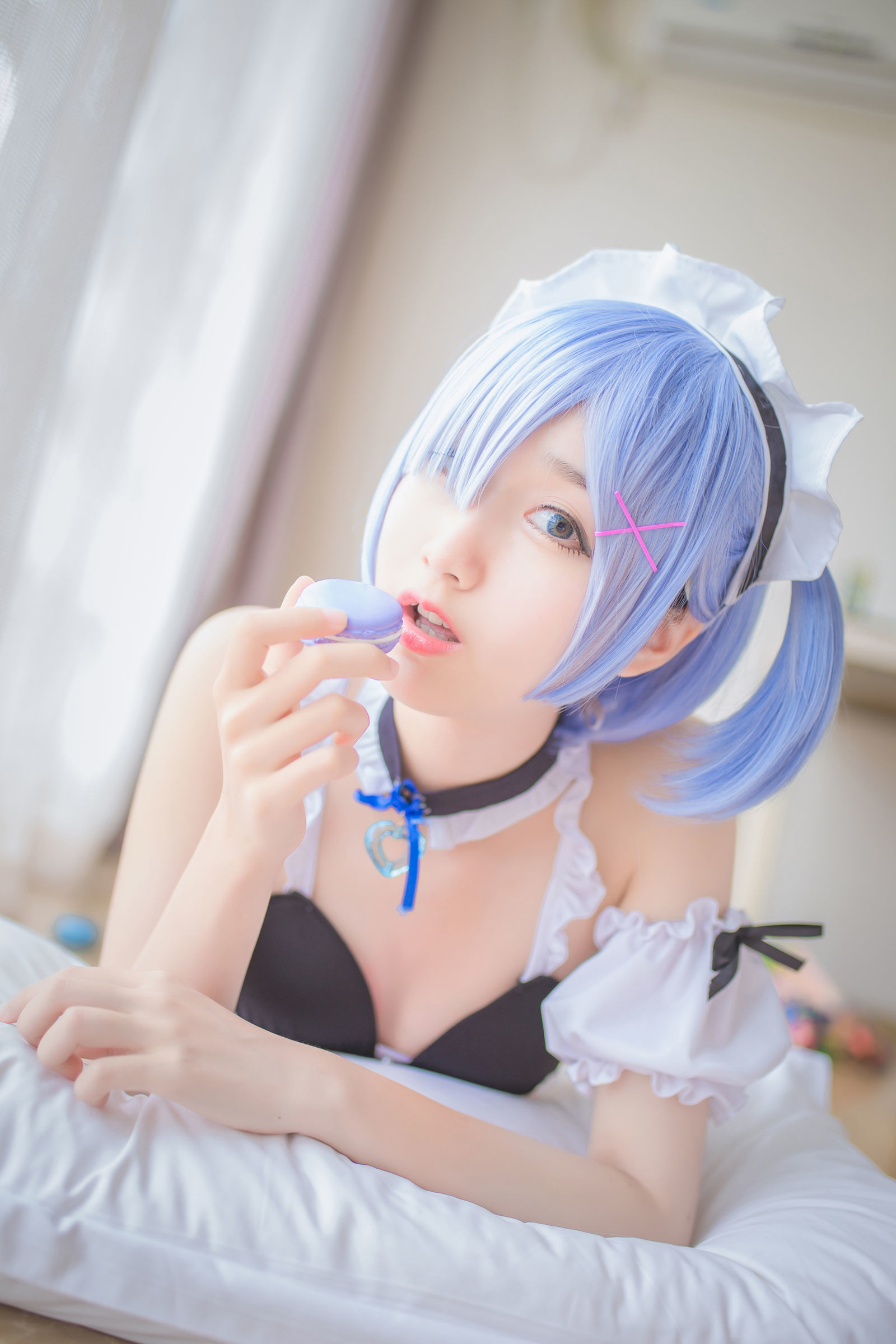 [萝莉COS] 木绵绵OwO - 蕾姆泳装+兔女郎