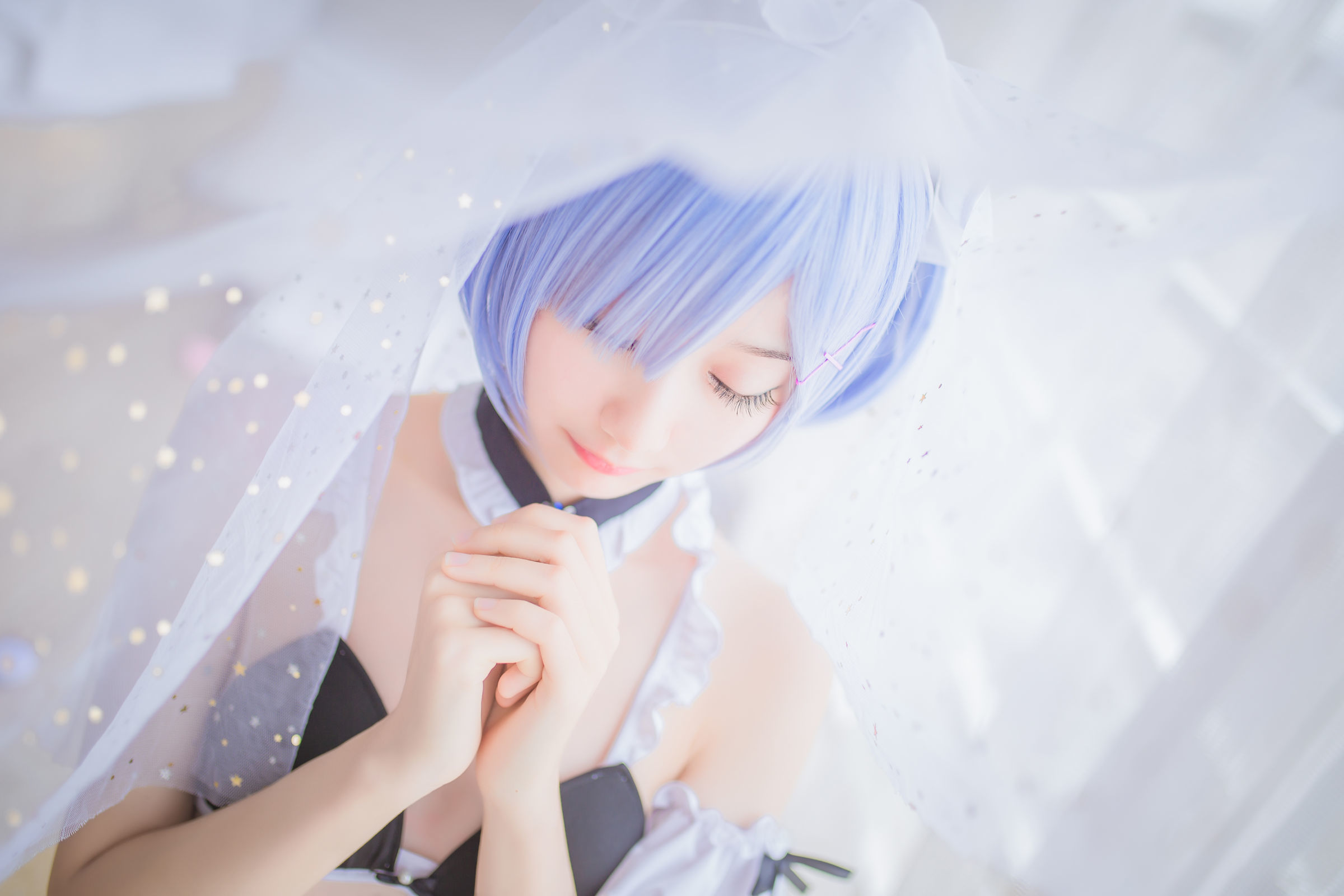 [萝莉COS] 木绵绵OwO - 蕾姆泳装+兔女郎