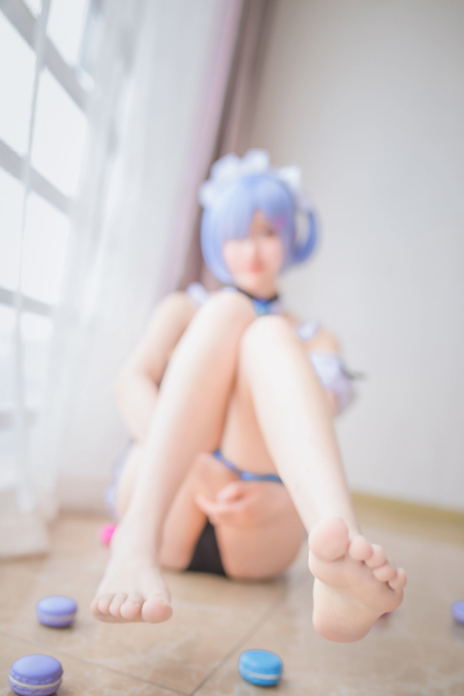 [萝莉COS] 木绵绵OwO - 蕾姆泳装+兔女郎