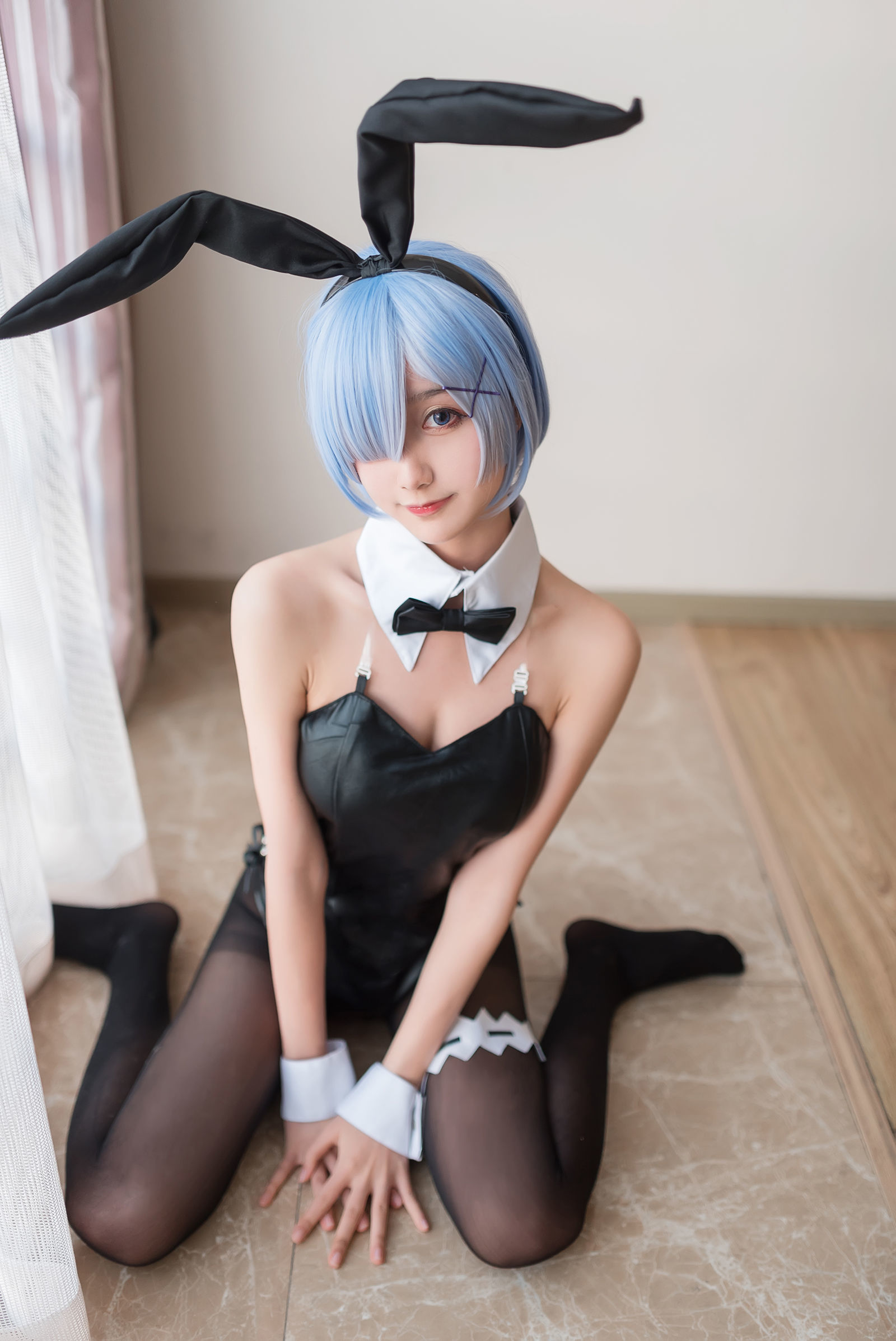 [萝莉COS] 木绵绵OwO - 蕾姆泳装+兔女郎