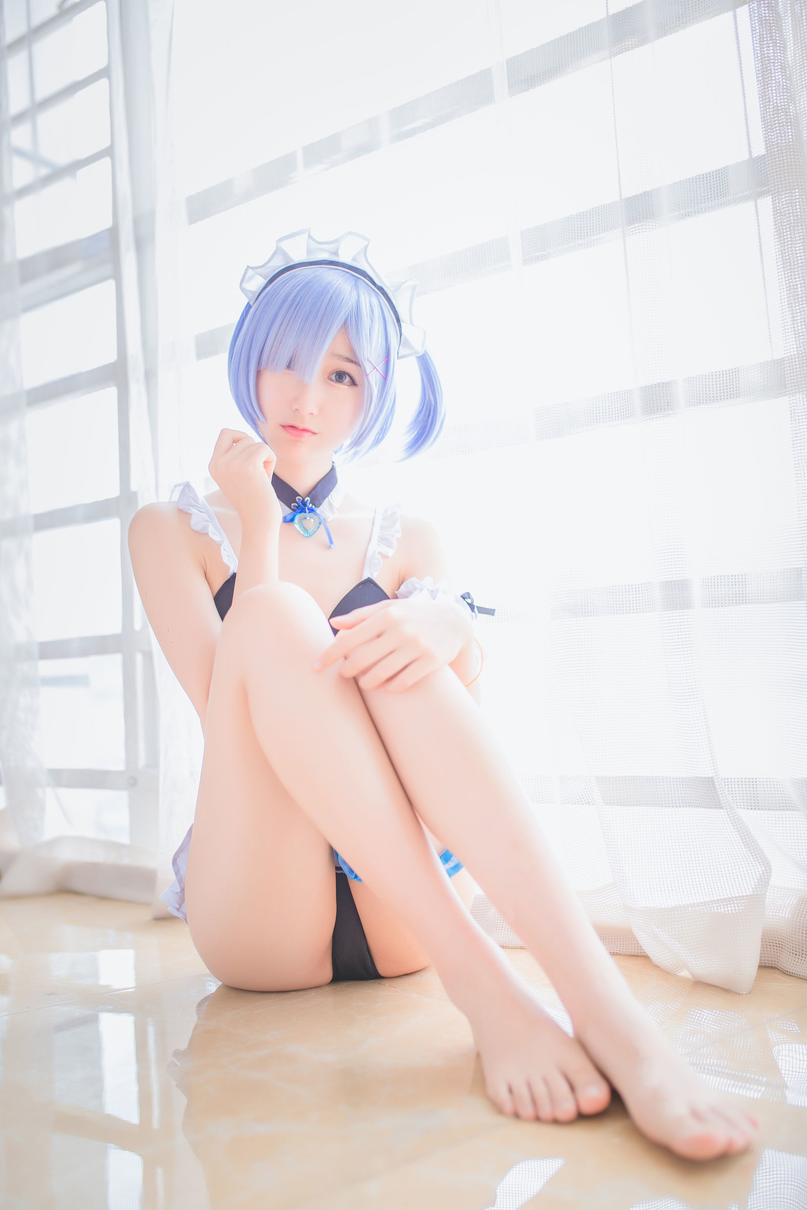 [萝莉COS] 木绵绵OwO - 蕾姆泳装+兔女郎