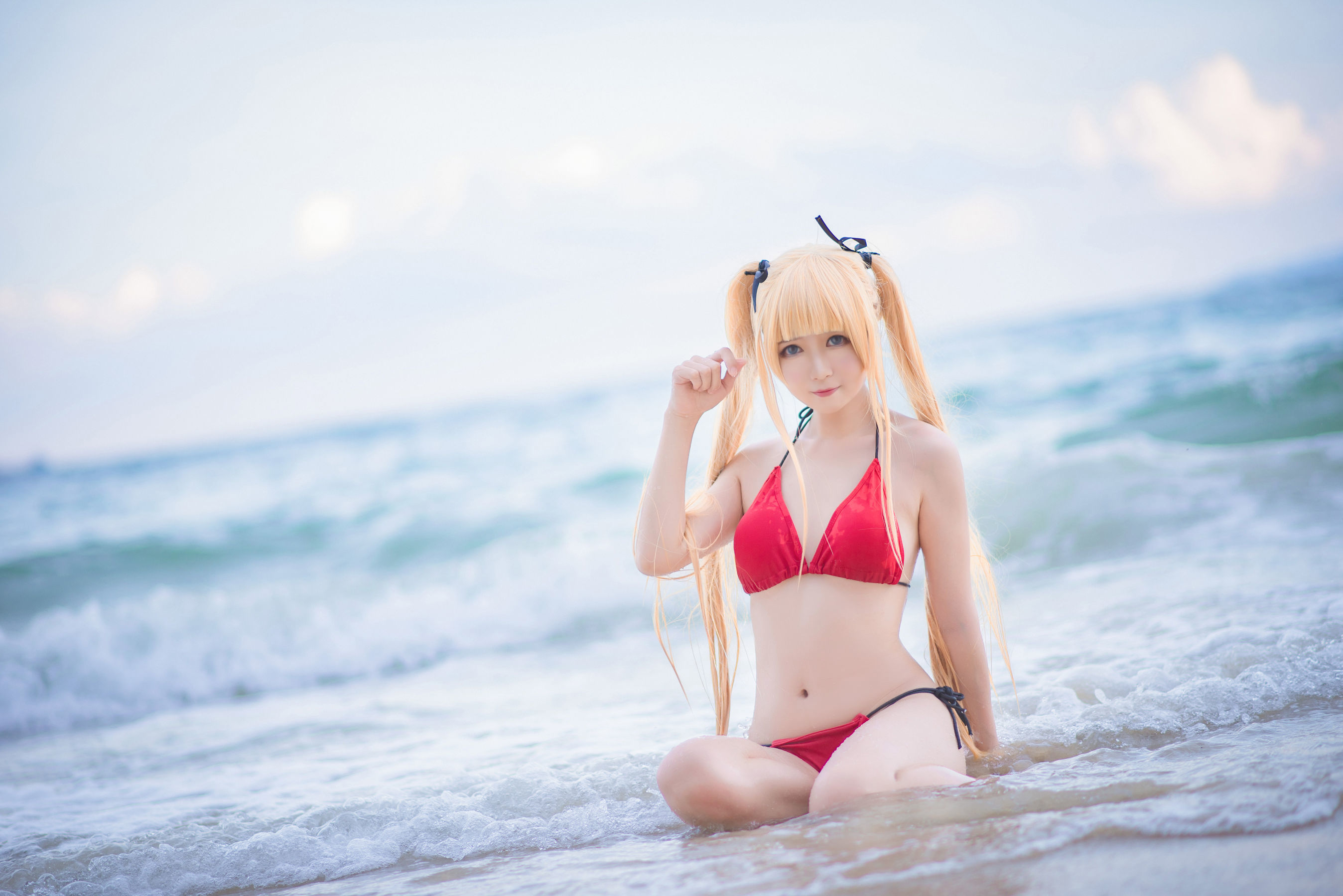 [萝莉COS] 白金Saki - 水着