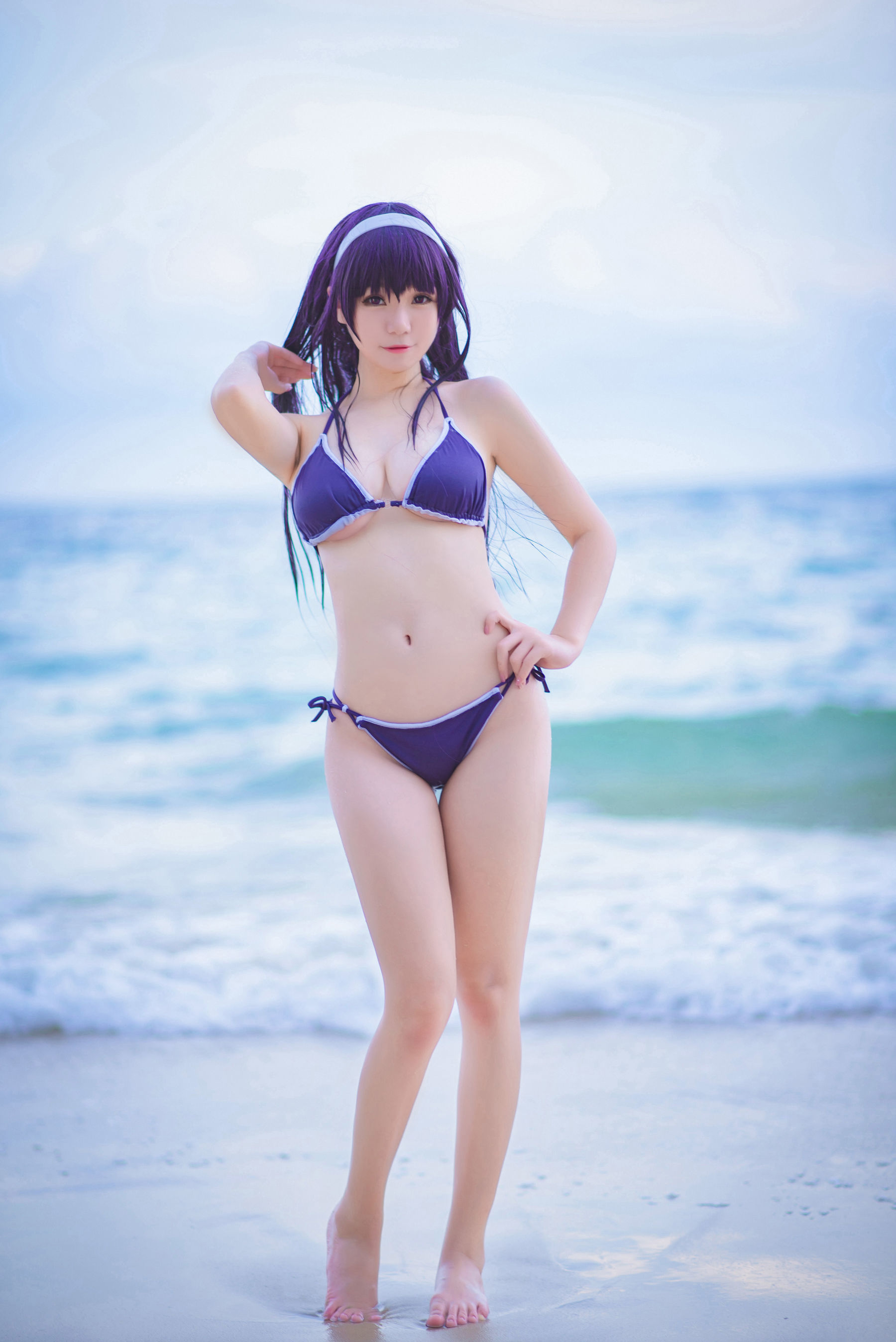 [萝莉COS] 白金Saki - 水着