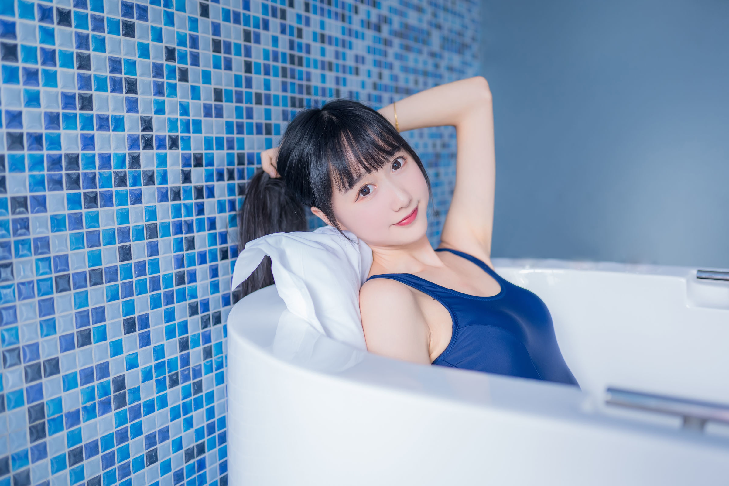 [萝莉COS] 木绵绵OwO - 白衬衫黑丝死库水