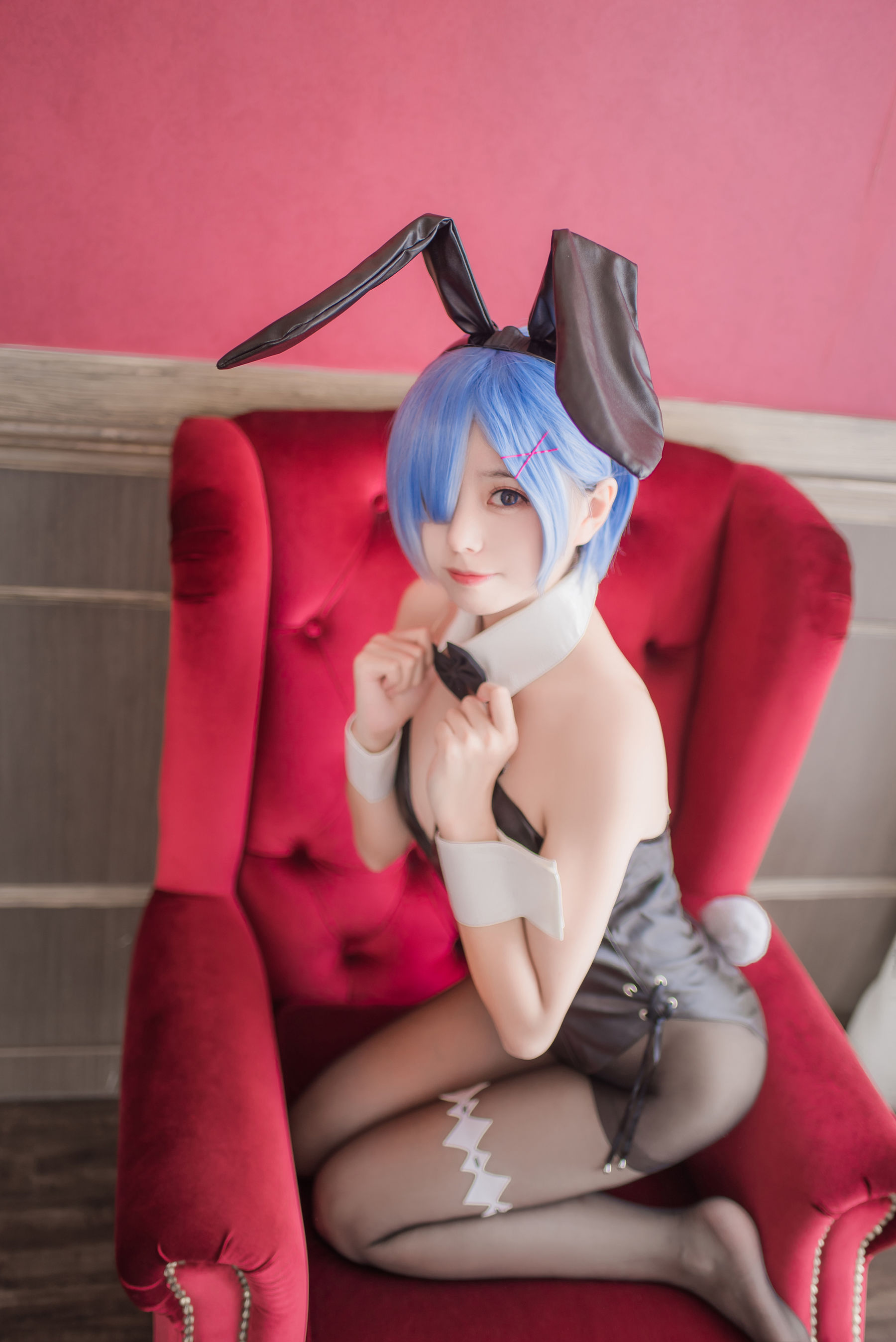 [萝莉COS] 萌系小野妹子w - 白色纱裙+蕾姆护士+蕾姆兔女郎