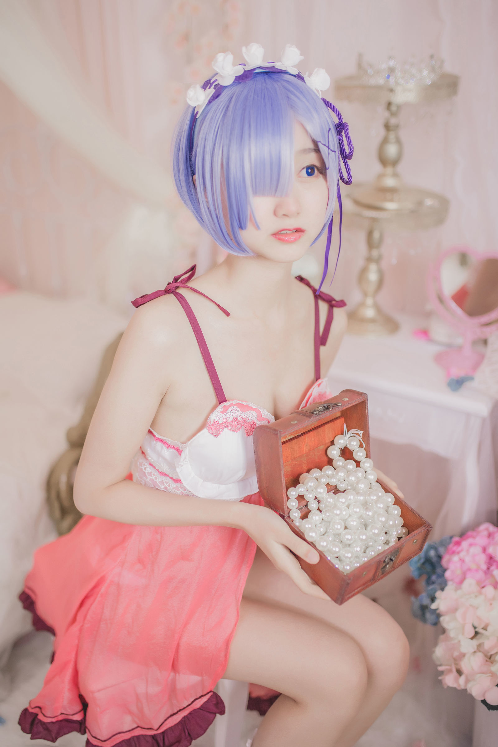 [萝莉COS] 木绵绵OwO - 蕾姆睡衣