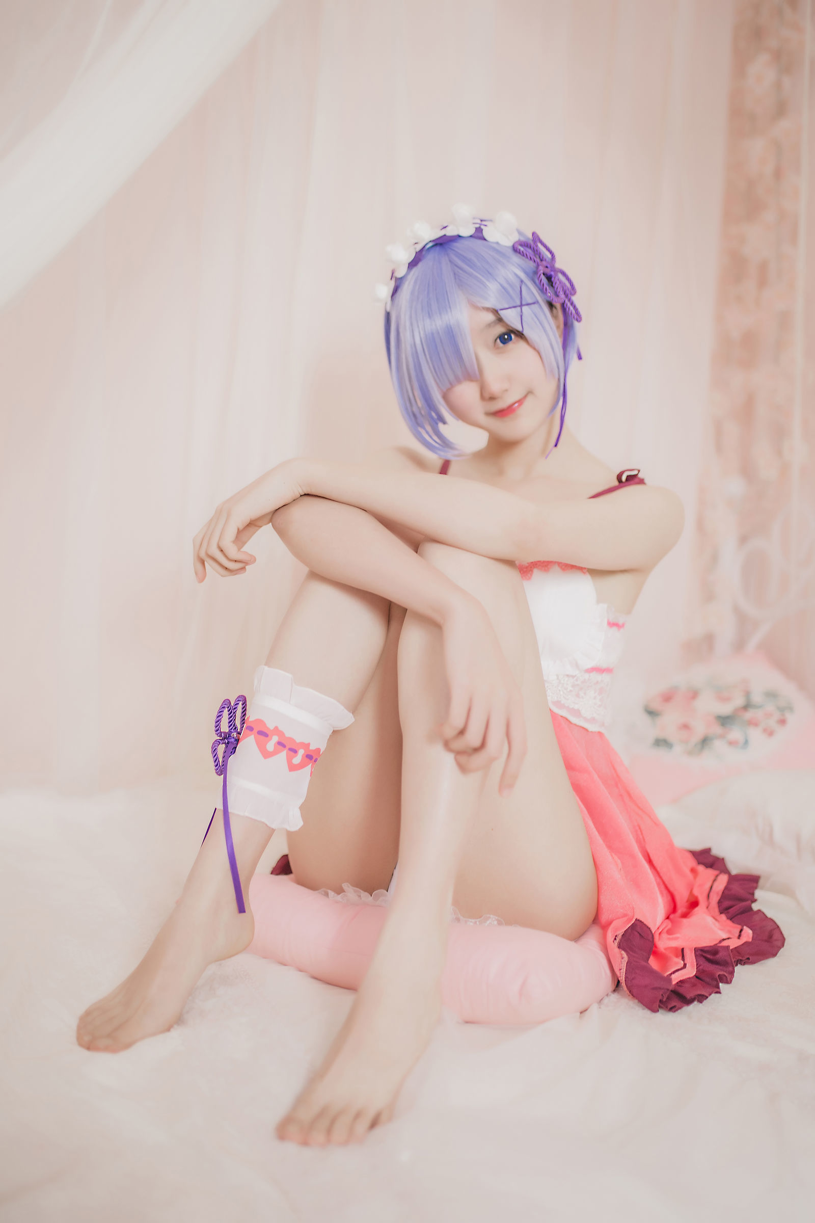 [萝莉COS] 木绵绵OwO - 蕾姆睡衣