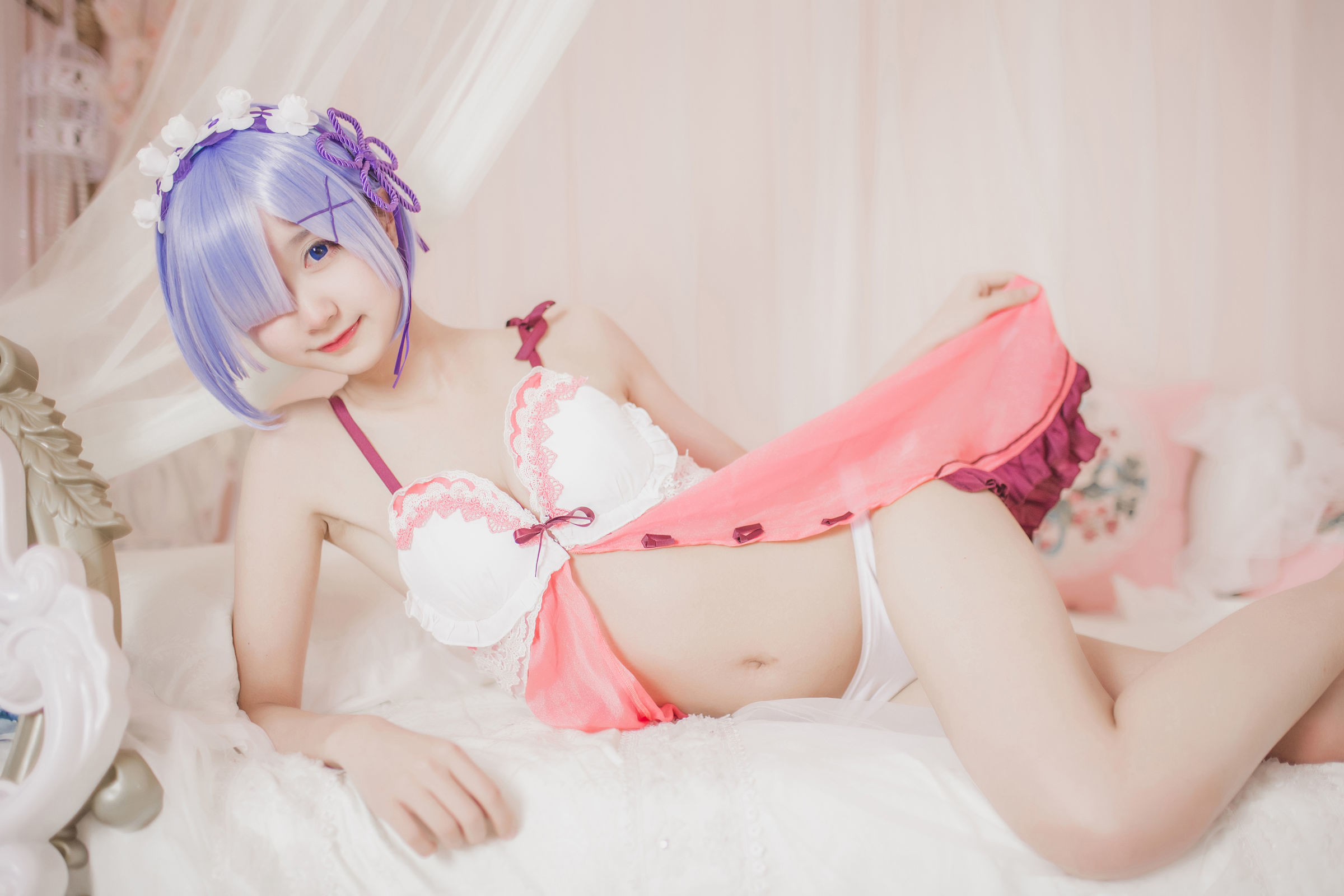 [萝莉COS] 木绵绵OwO - 蕾姆睡衣