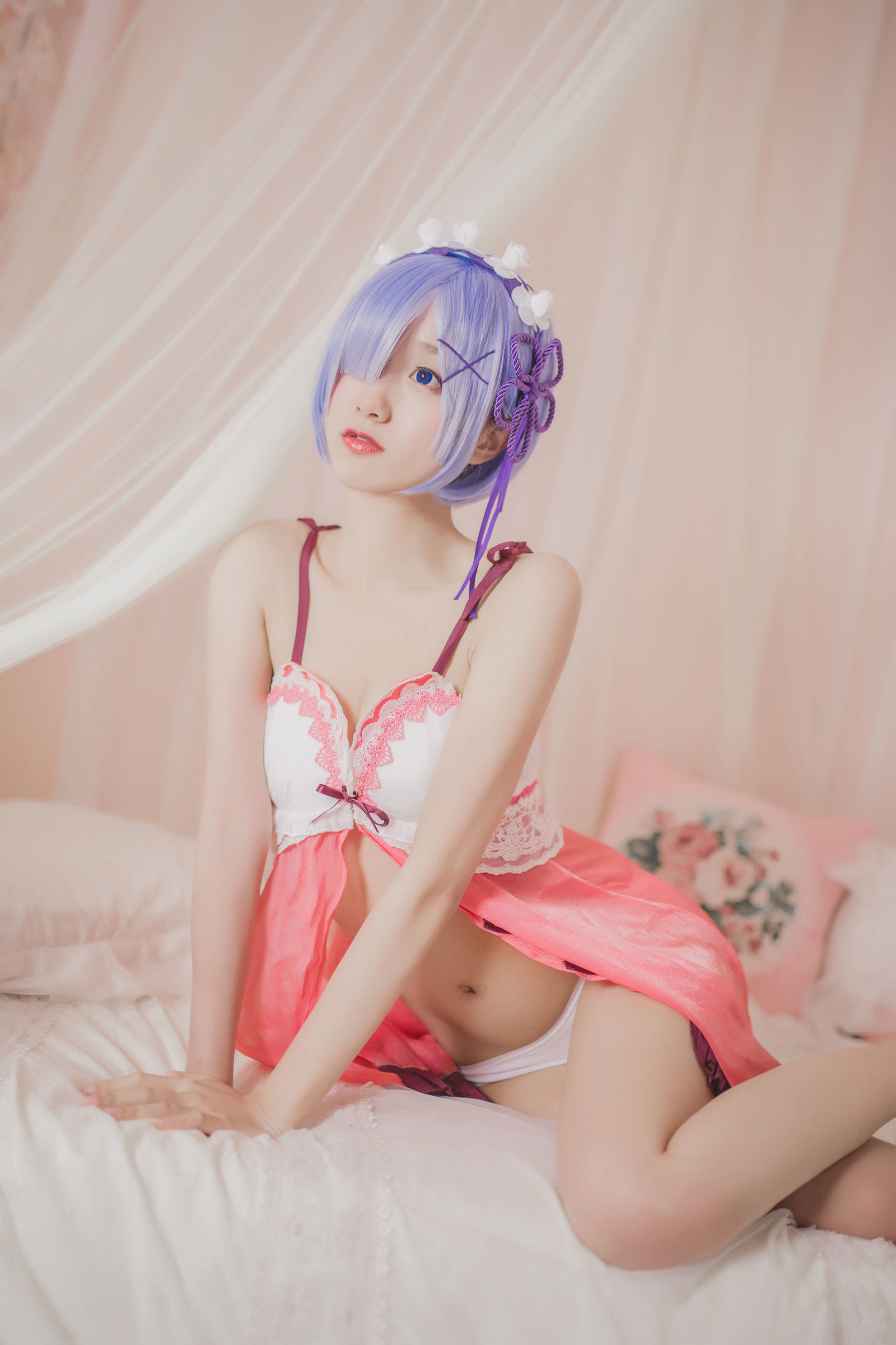 [萝莉COS] 木绵绵OwO - 蕾姆睡衣