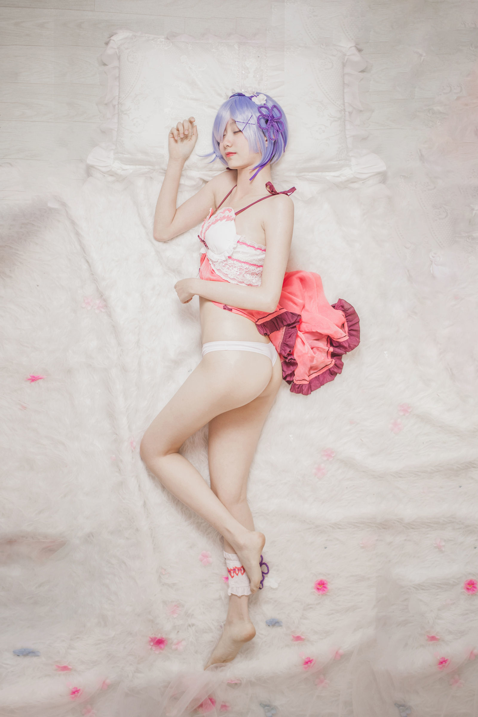 [萝莉COS] 木绵绵OwO - 蕾姆睡衣