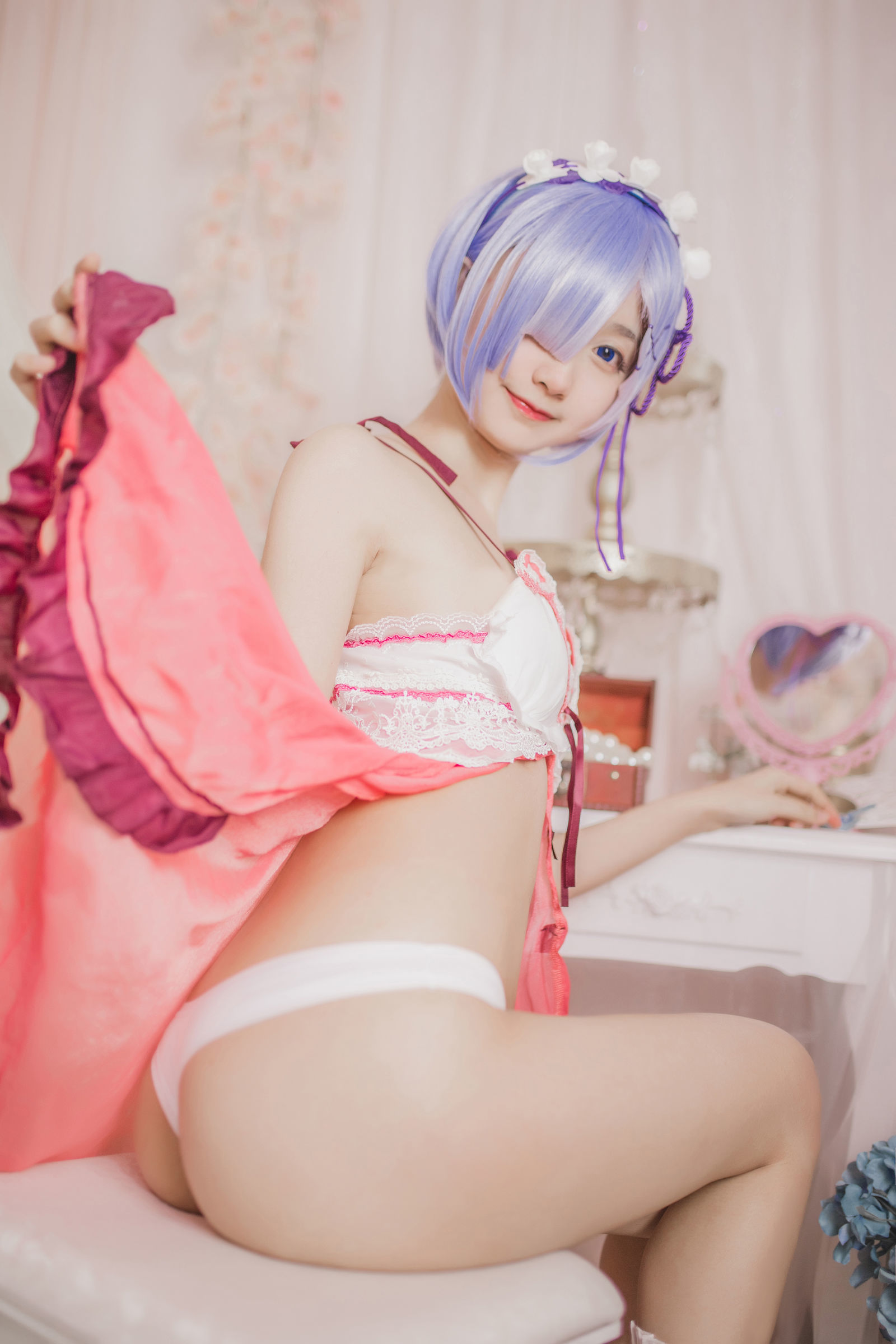 [萝莉COS] 木绵绵OwO - 蕾姆睡衣