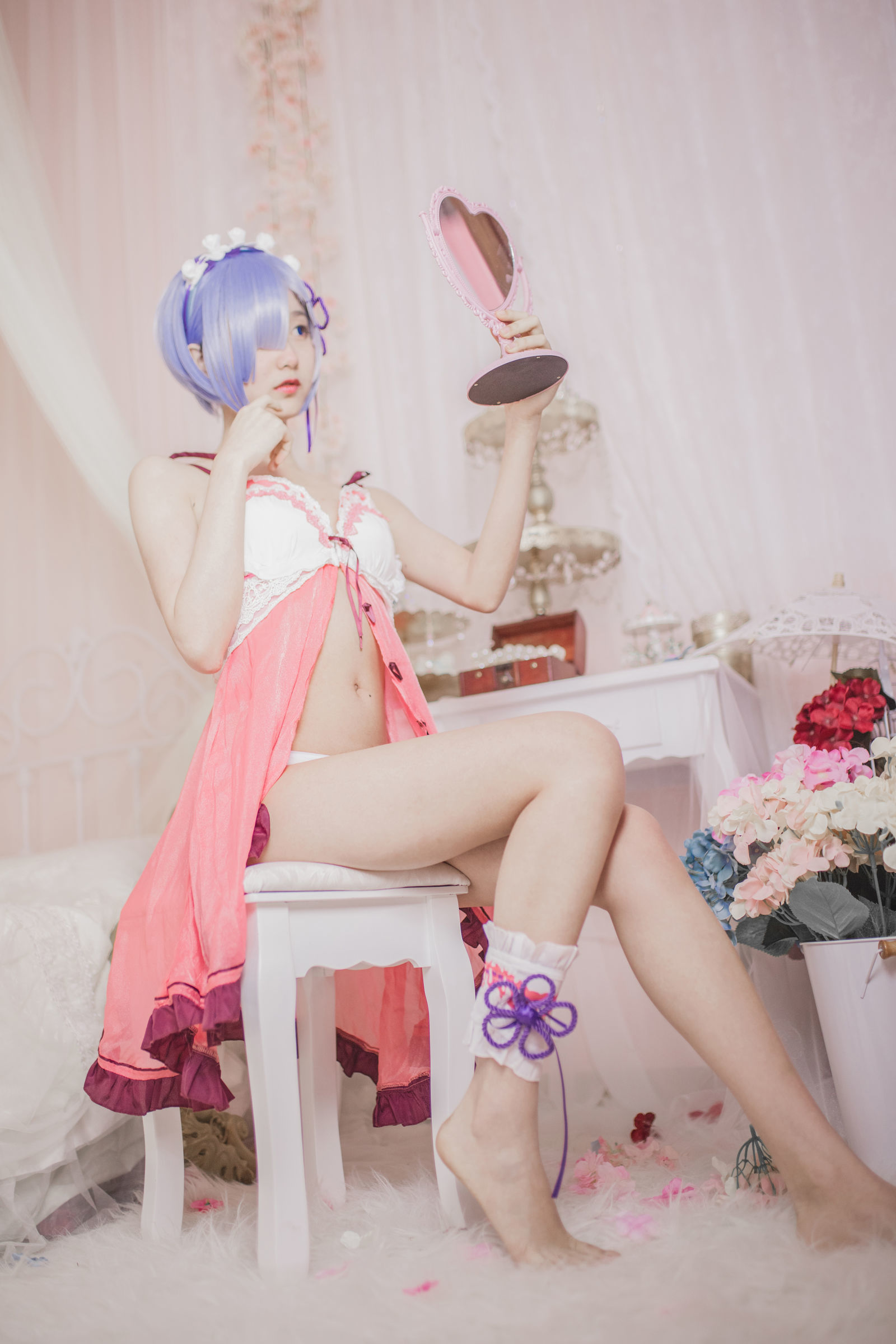[萝莉COS] 木绵绵OwO - 蕾姆睡衣
