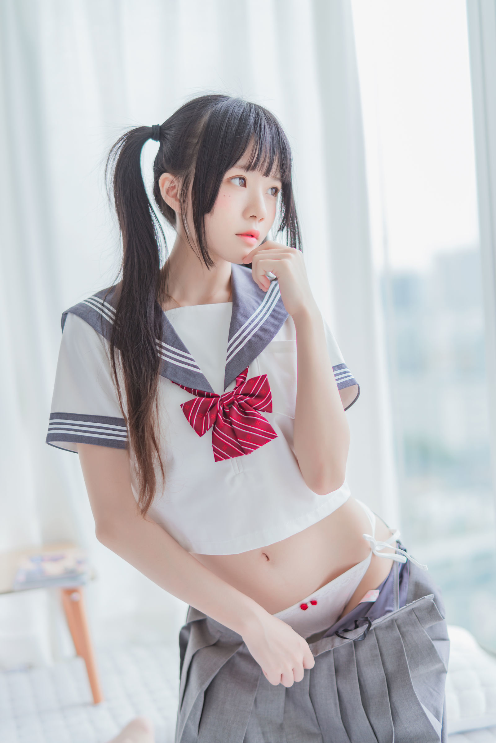 [萝莉COS] 桜桃喵 - 心形胖次