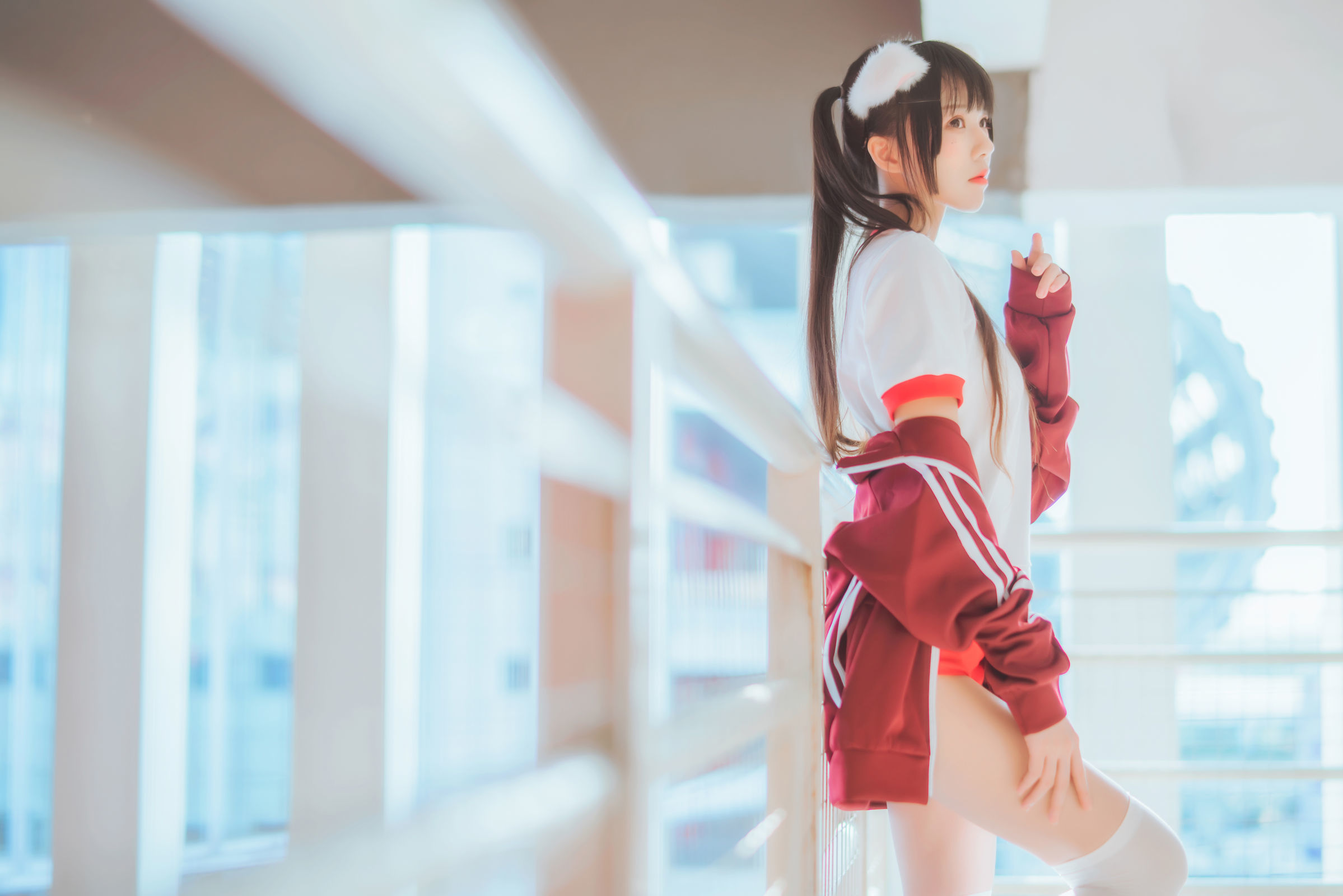 [萝莉COS] 桜桃喵 - 红色体操服