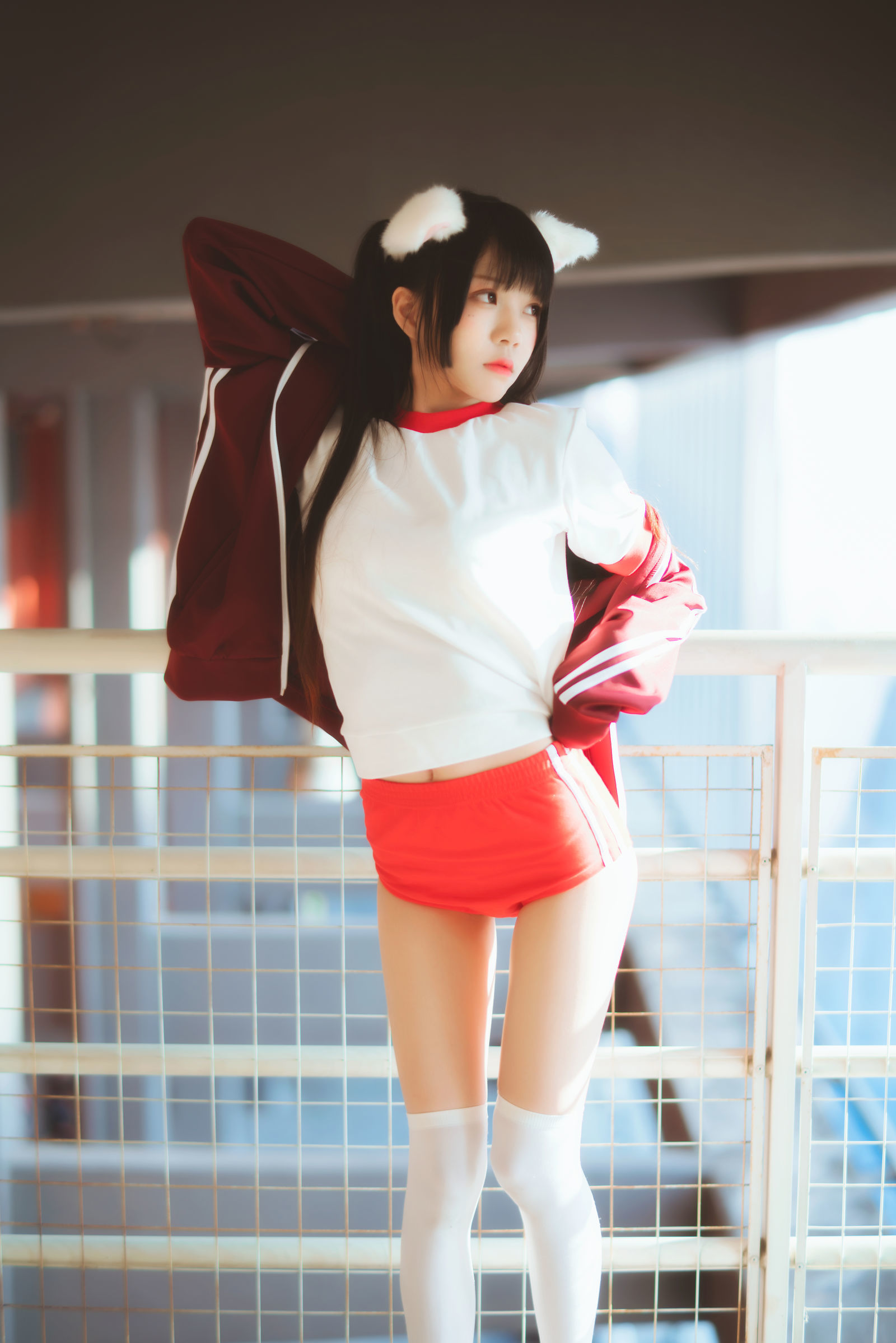 [萝莉COS] 桜桃喵 - 红色体操服