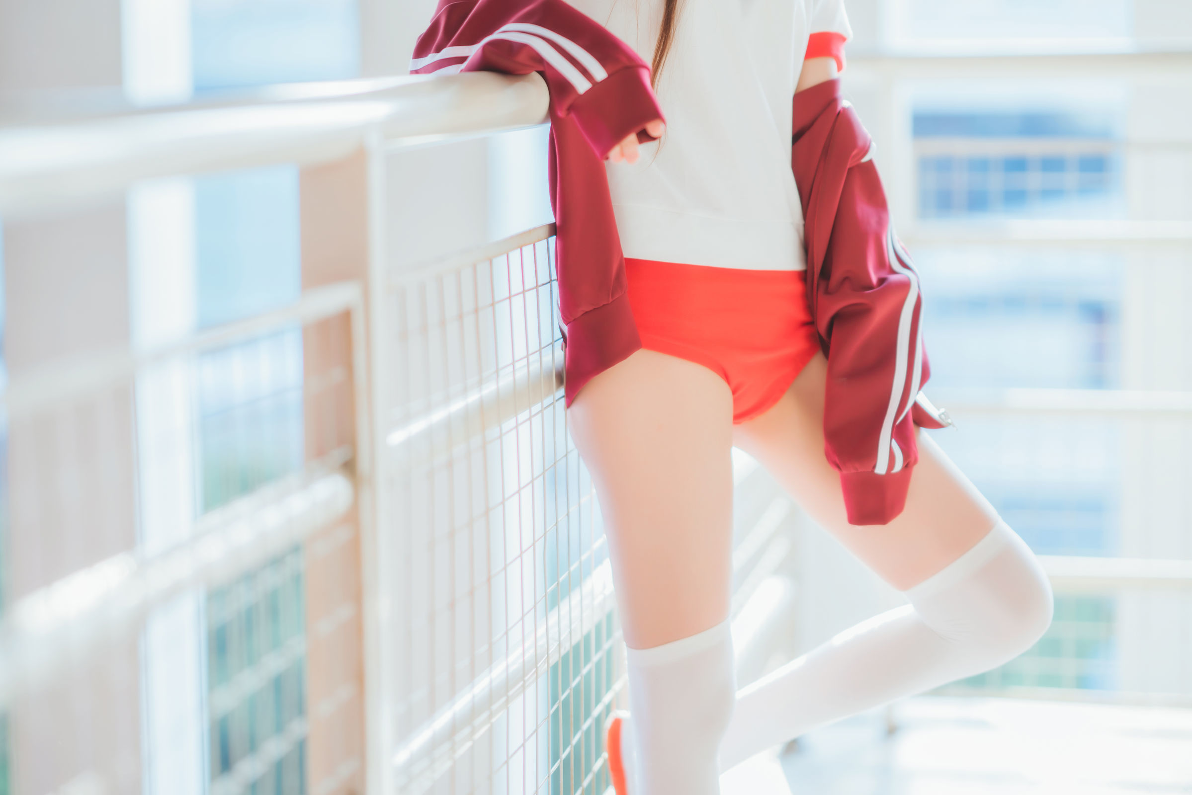 [萝莉COS] 桜桃喵 - 红色体操服