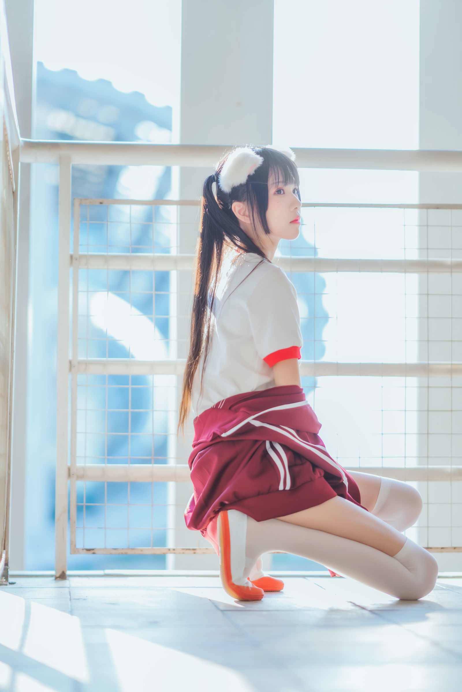 [萝莉COS] 桜桃喵 - 红色体操服
