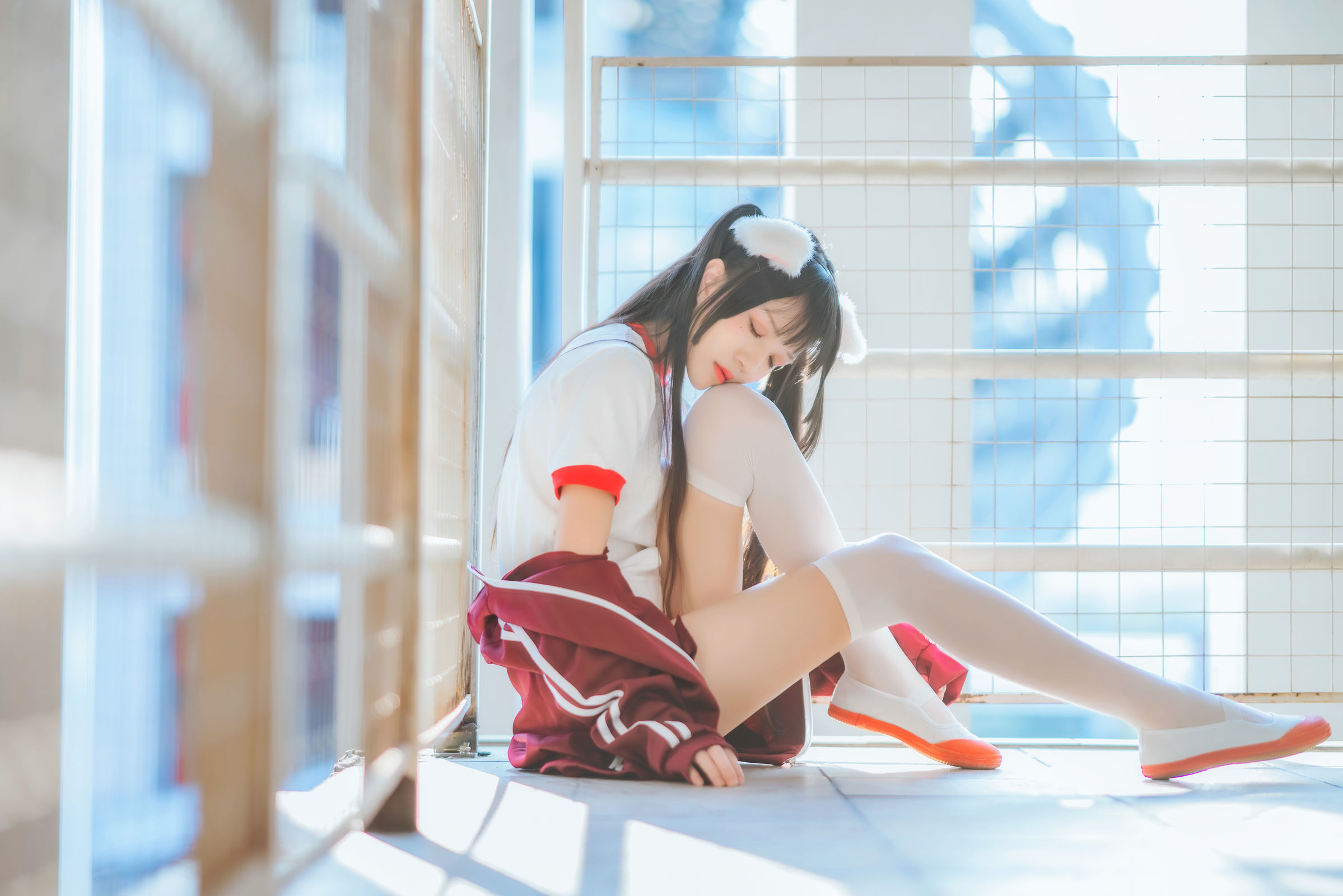 [萝莉COS] 桜桃喵 - 红色体操服