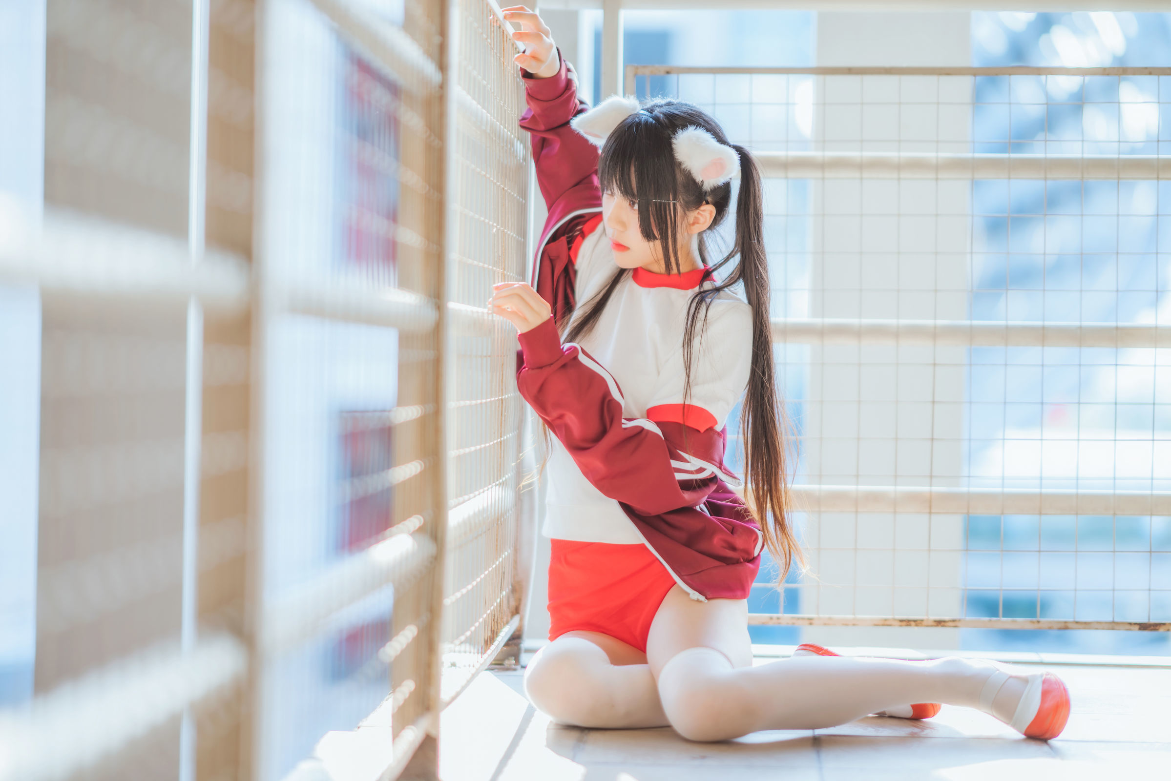 [萝莉COS] 桜桃喵 - 红色体操服