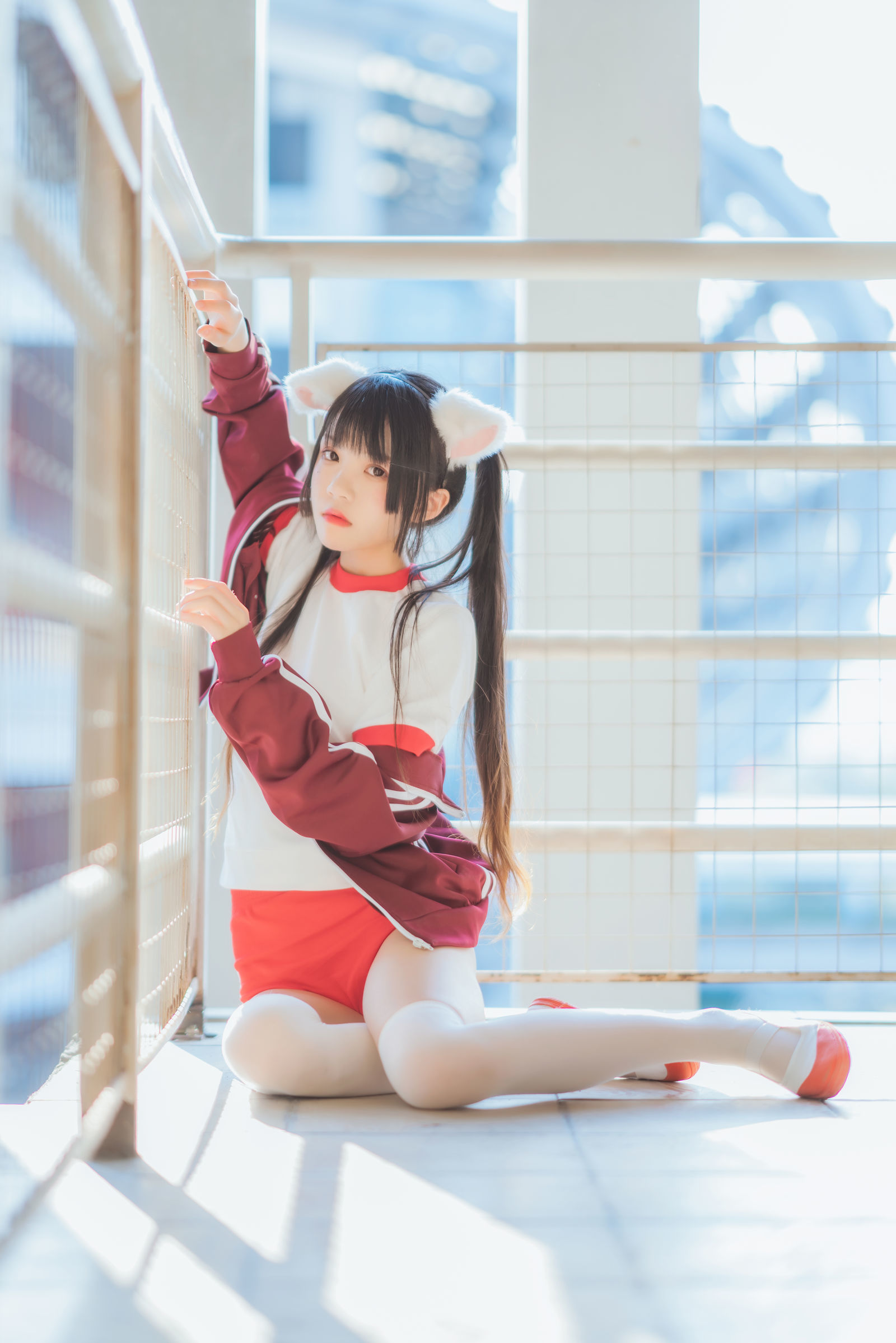 [萝莉COS] 桜桃喵 - 红色体操服