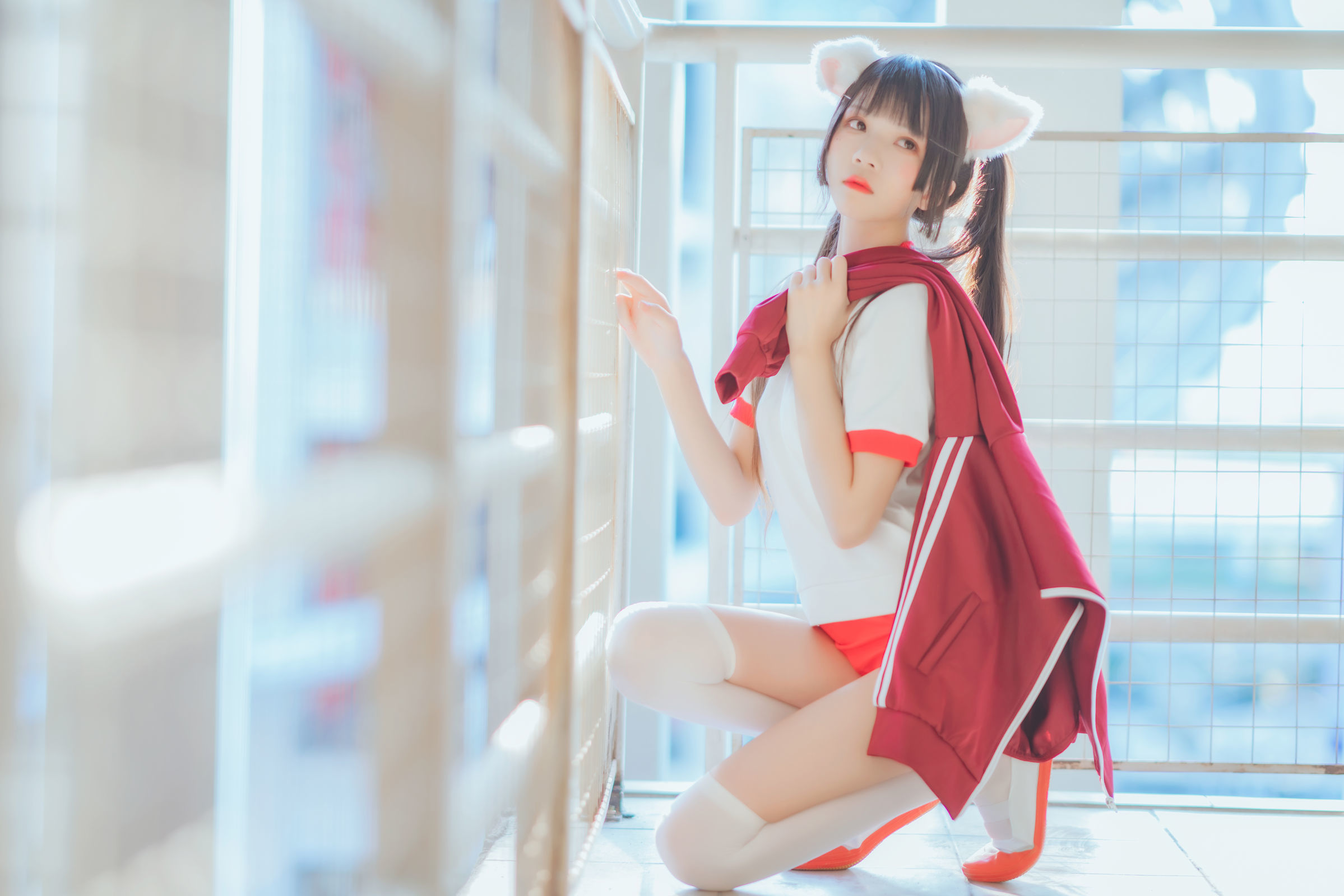 [萝莉COS] 桜桃喵 - 红色体操服
