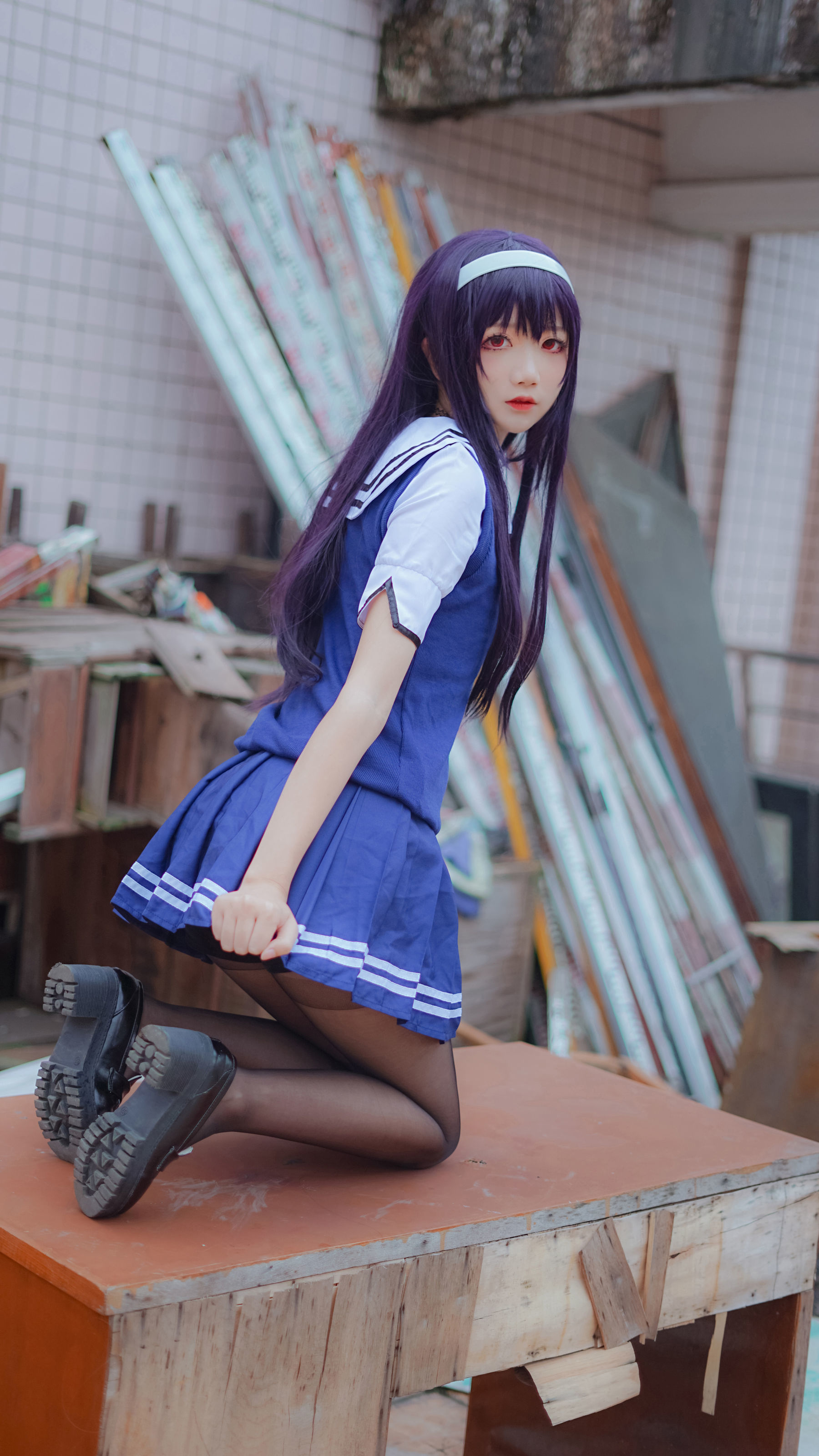 [萝莉COS] 清纯少女五更百鬼 - 学姐校服