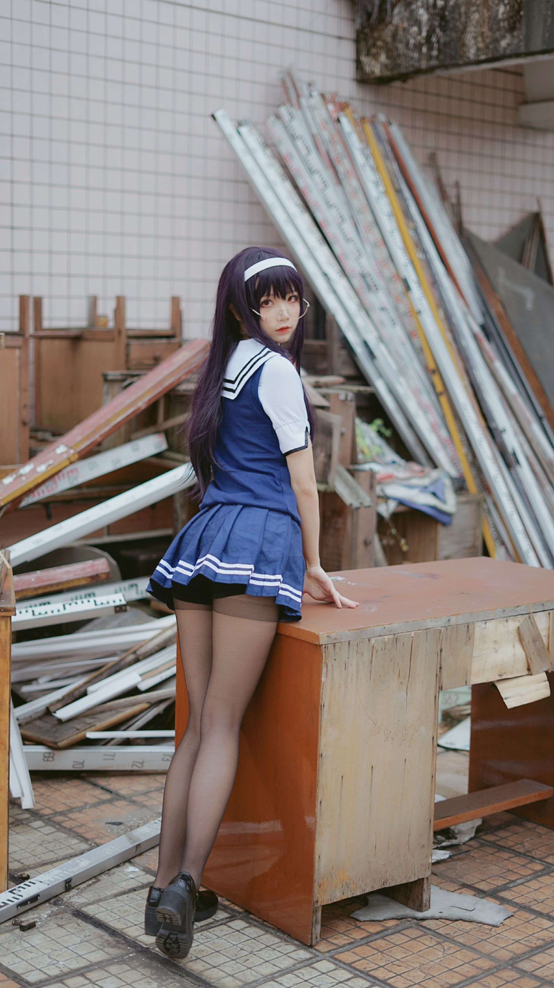 [萝莉COS] 清纯少女五更百鬼 - 学姐校服