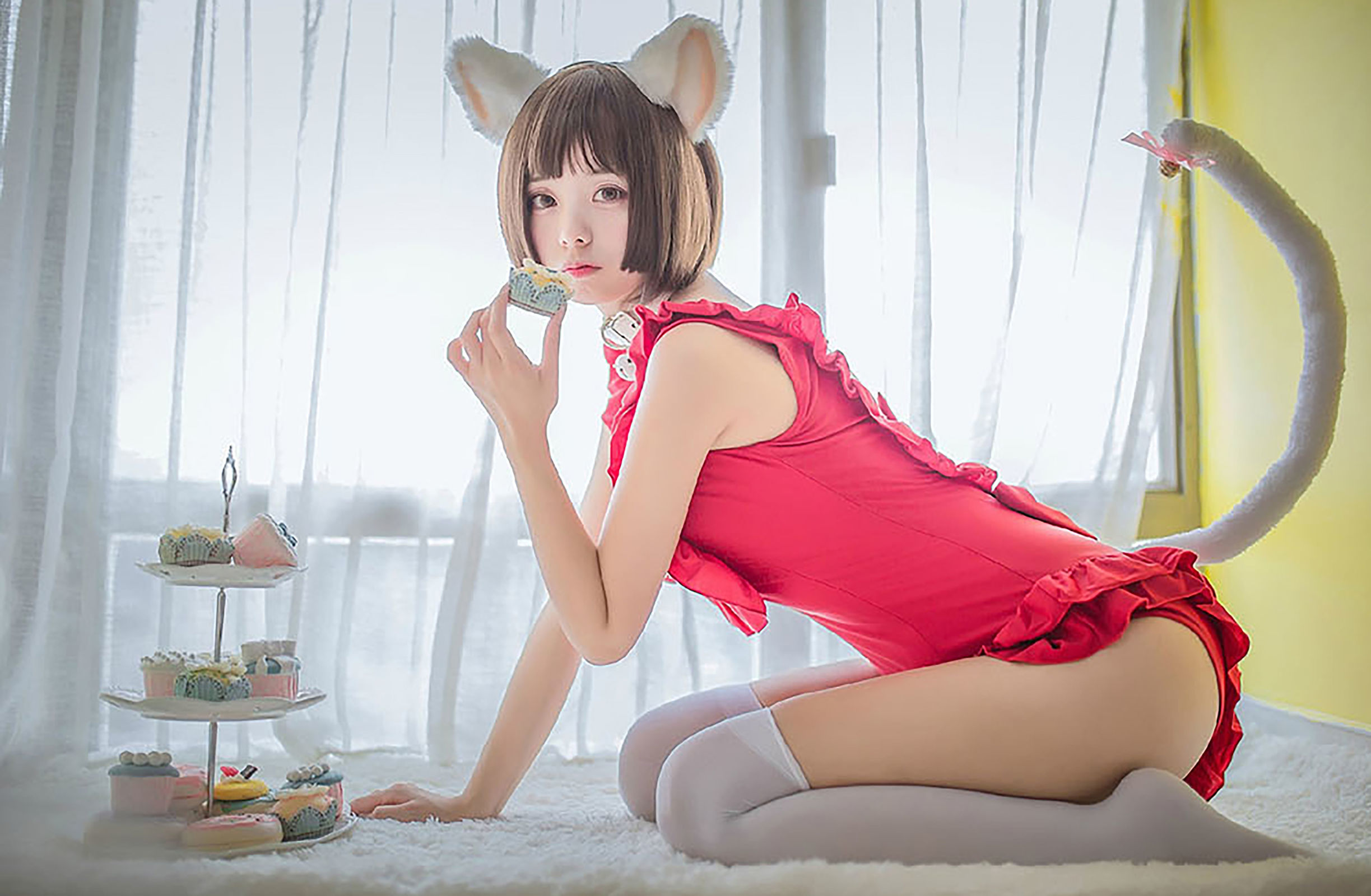 [萝莉COS] 萌系小野妹子w - 猫系泳衣+魔法少女伊莉雅