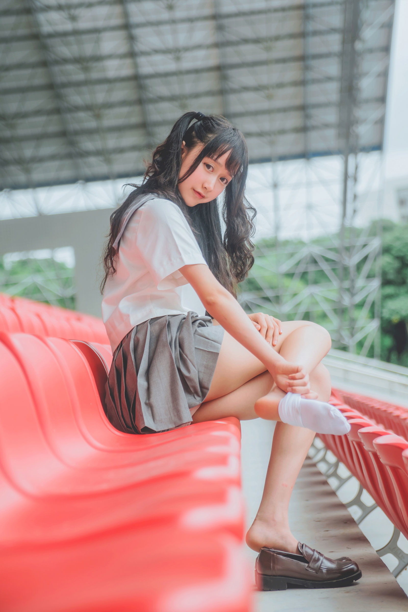[萝莉COS] 木绵绵OwO - 灰色JK制服