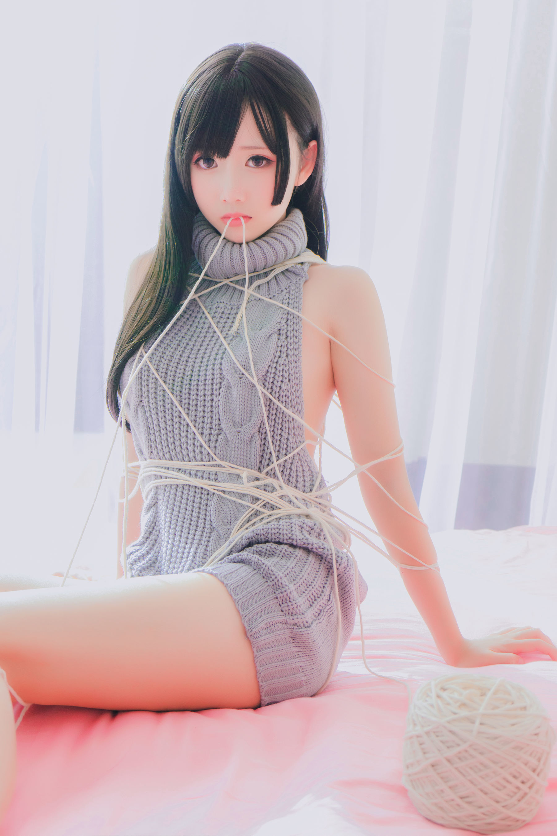 [萝莉COS] 面饼仙儿 - 露背毛衣！！