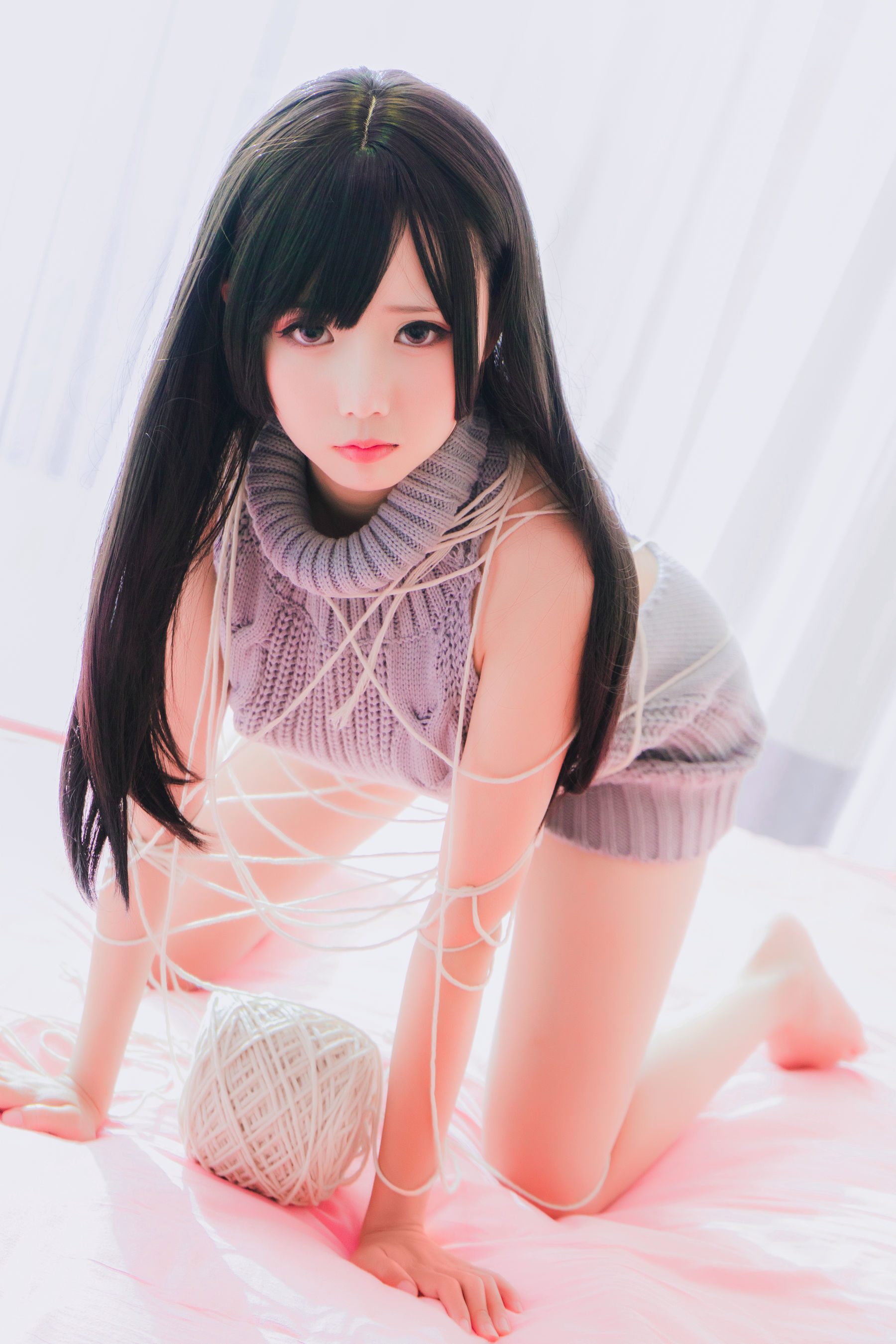 [萝莉COS] 面饼仙儿 - 露背毛衣！！