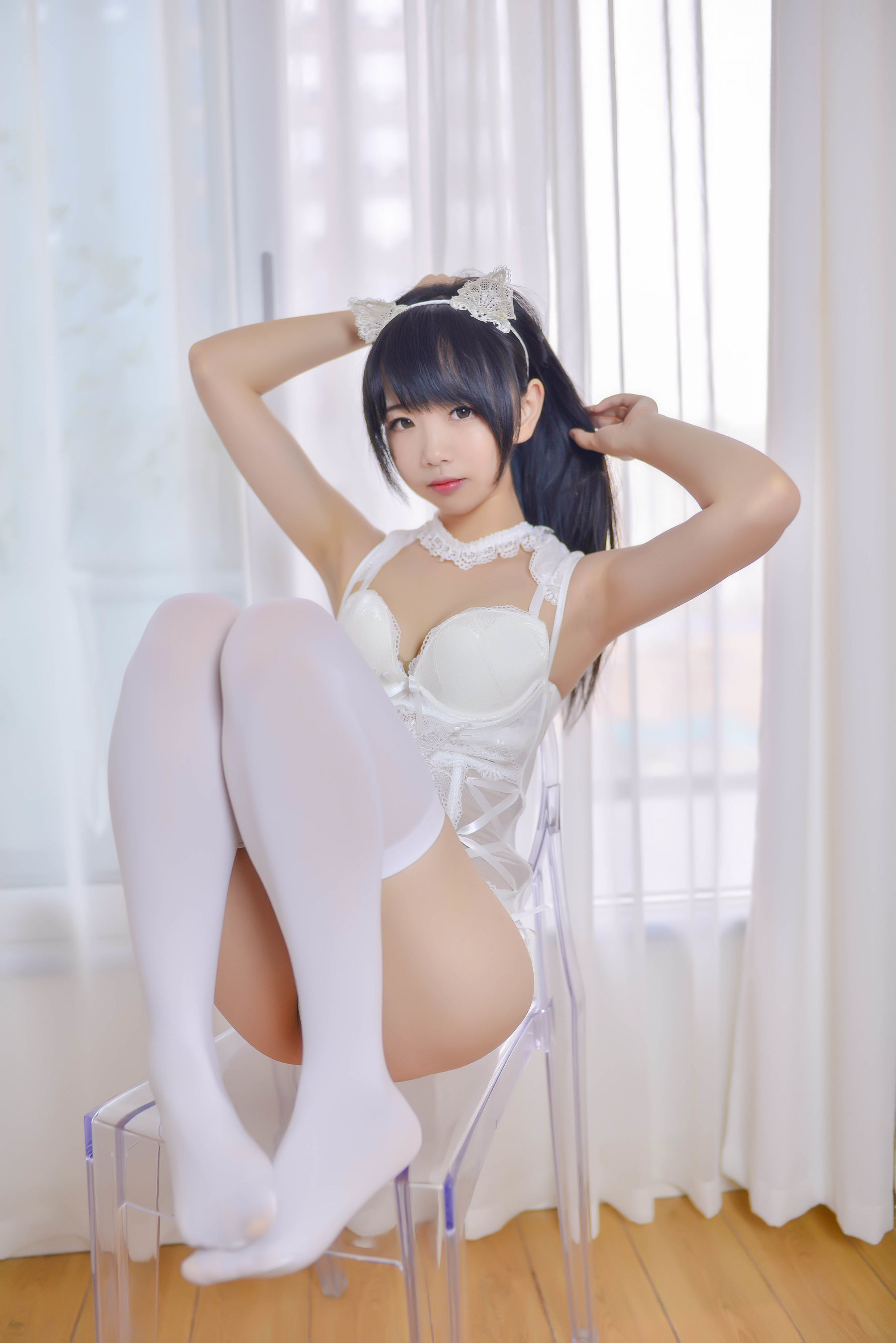 [萝莉COS] 雪琪SAMA - 猫系少女白猫