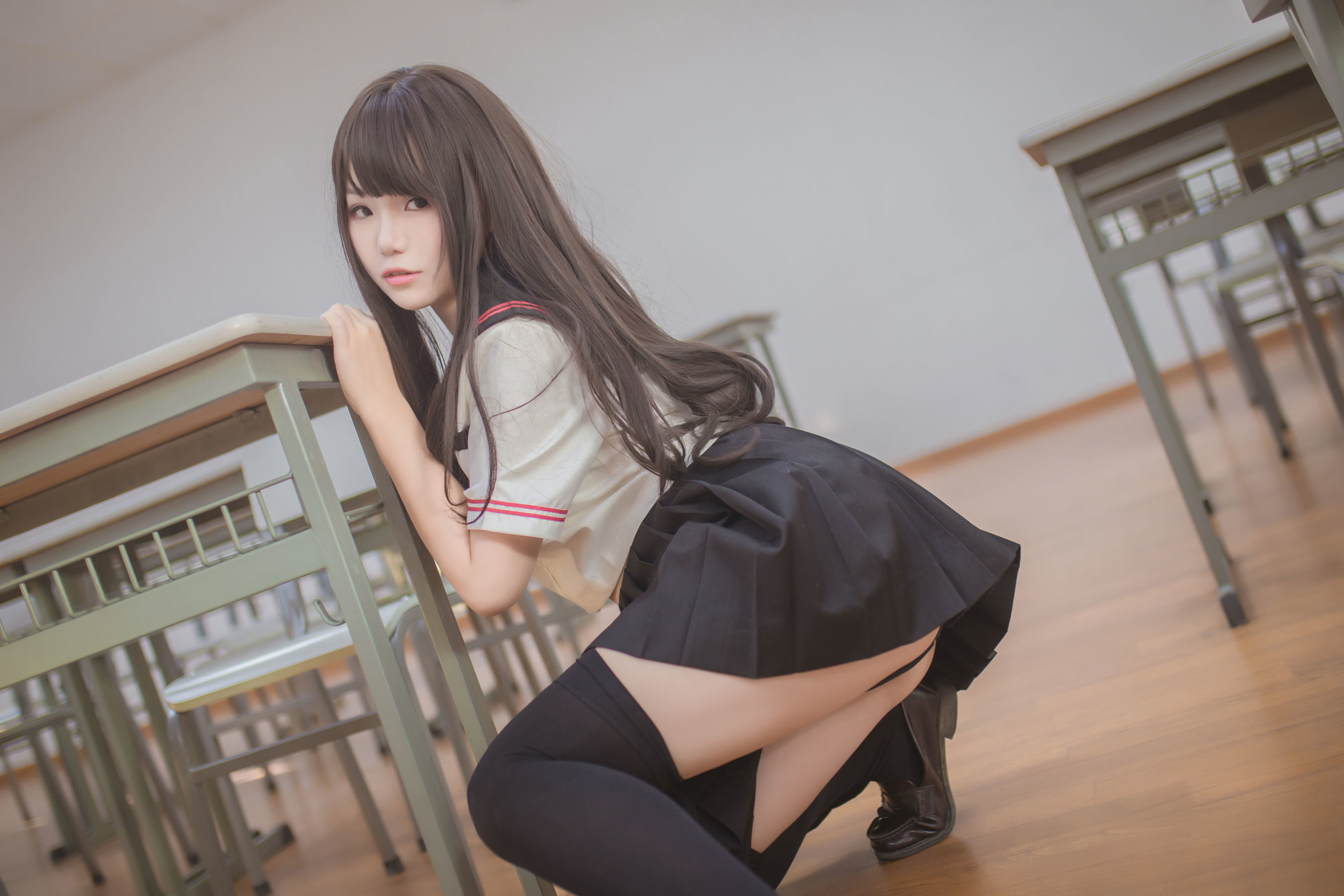 [萝莉COS] Yoko宅夏Cos - 黑丝JK
